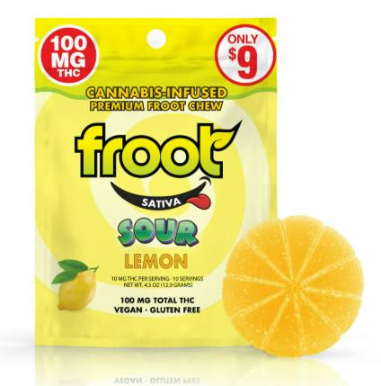 Froot | Sour Lemon Gummy | 100mg | Single Cut-to-dose by FROOT