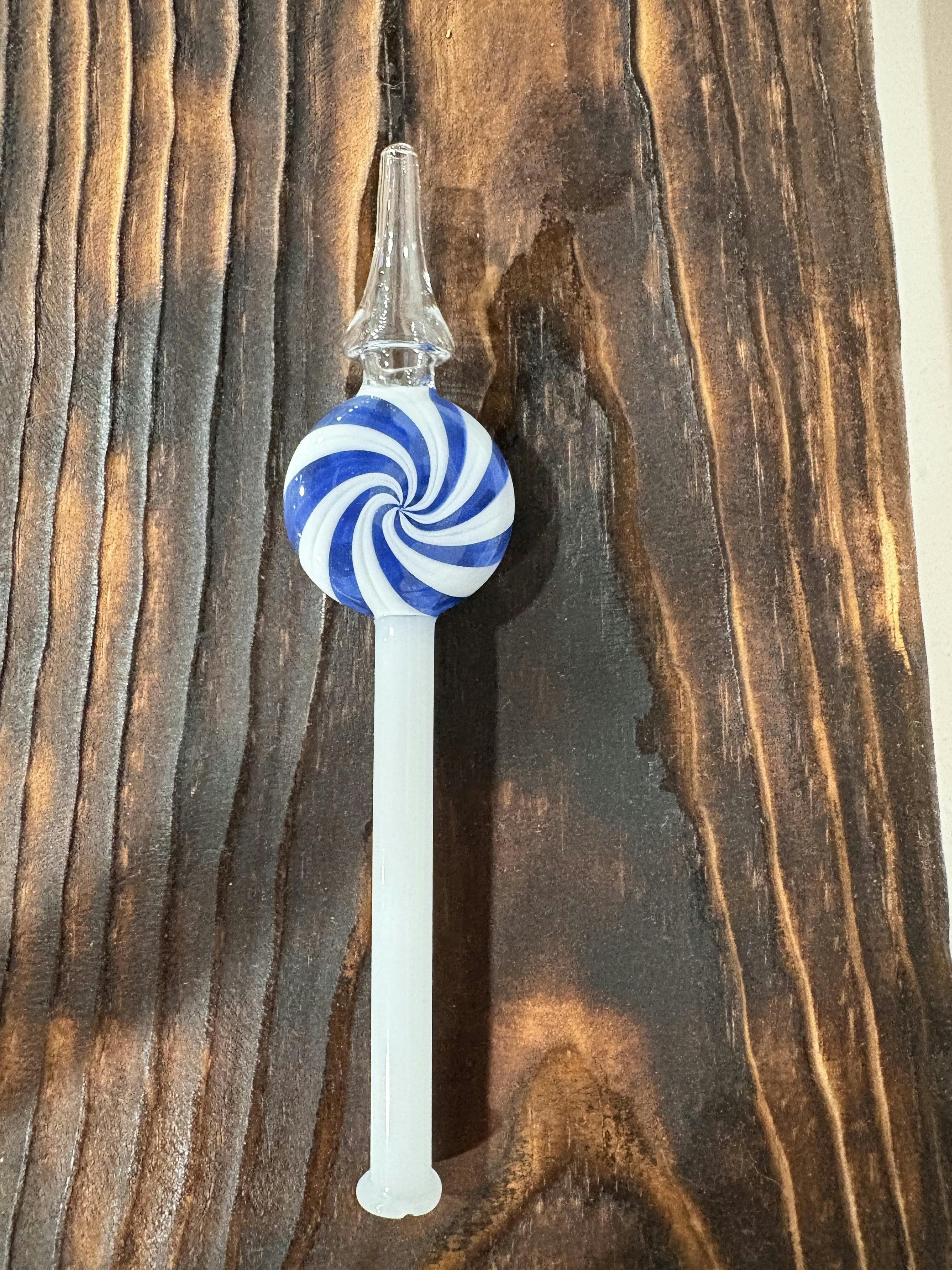 Glass Lollipop Nectar Collector Blue