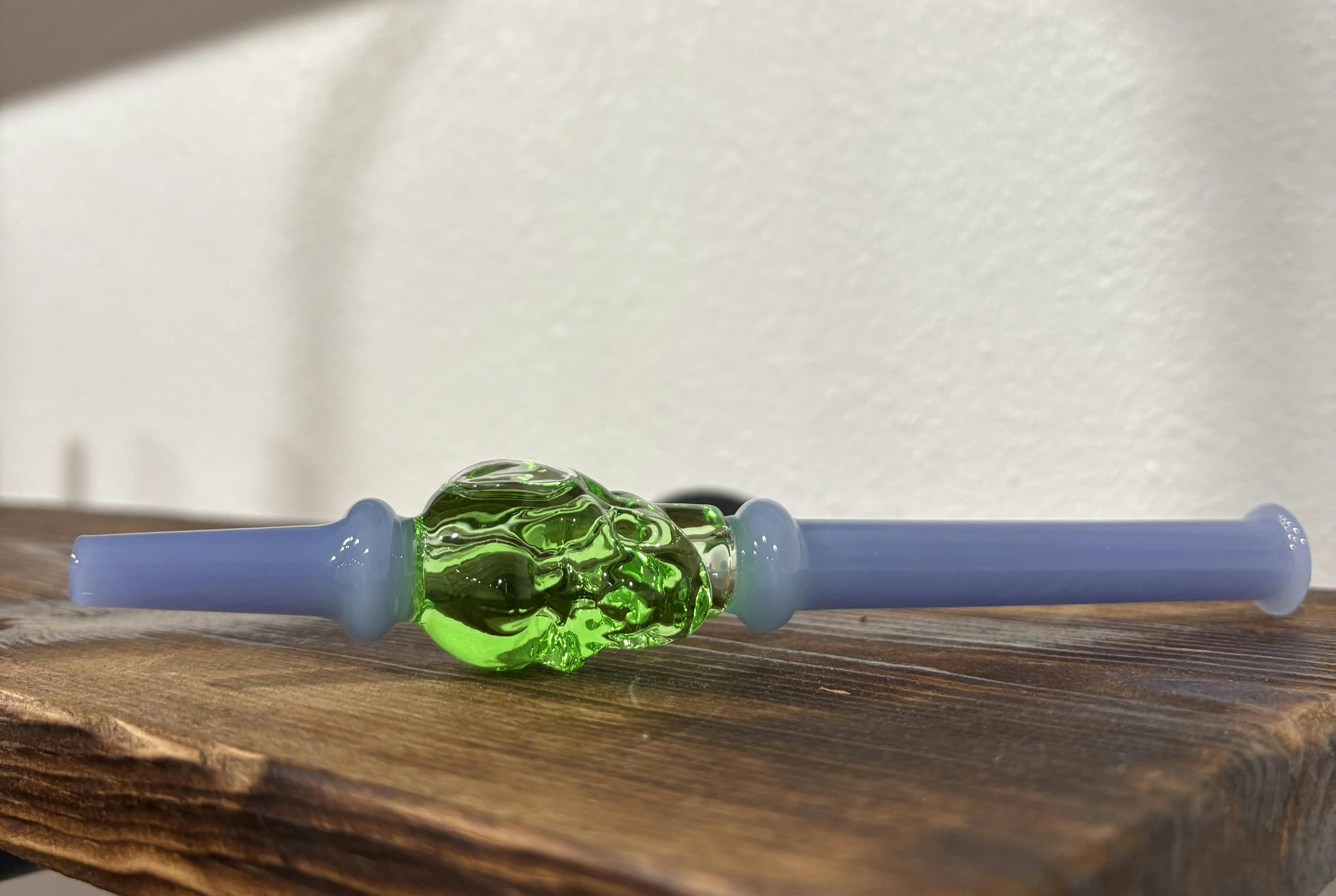 Glass Liquid Skull Nectar Collector (Green)