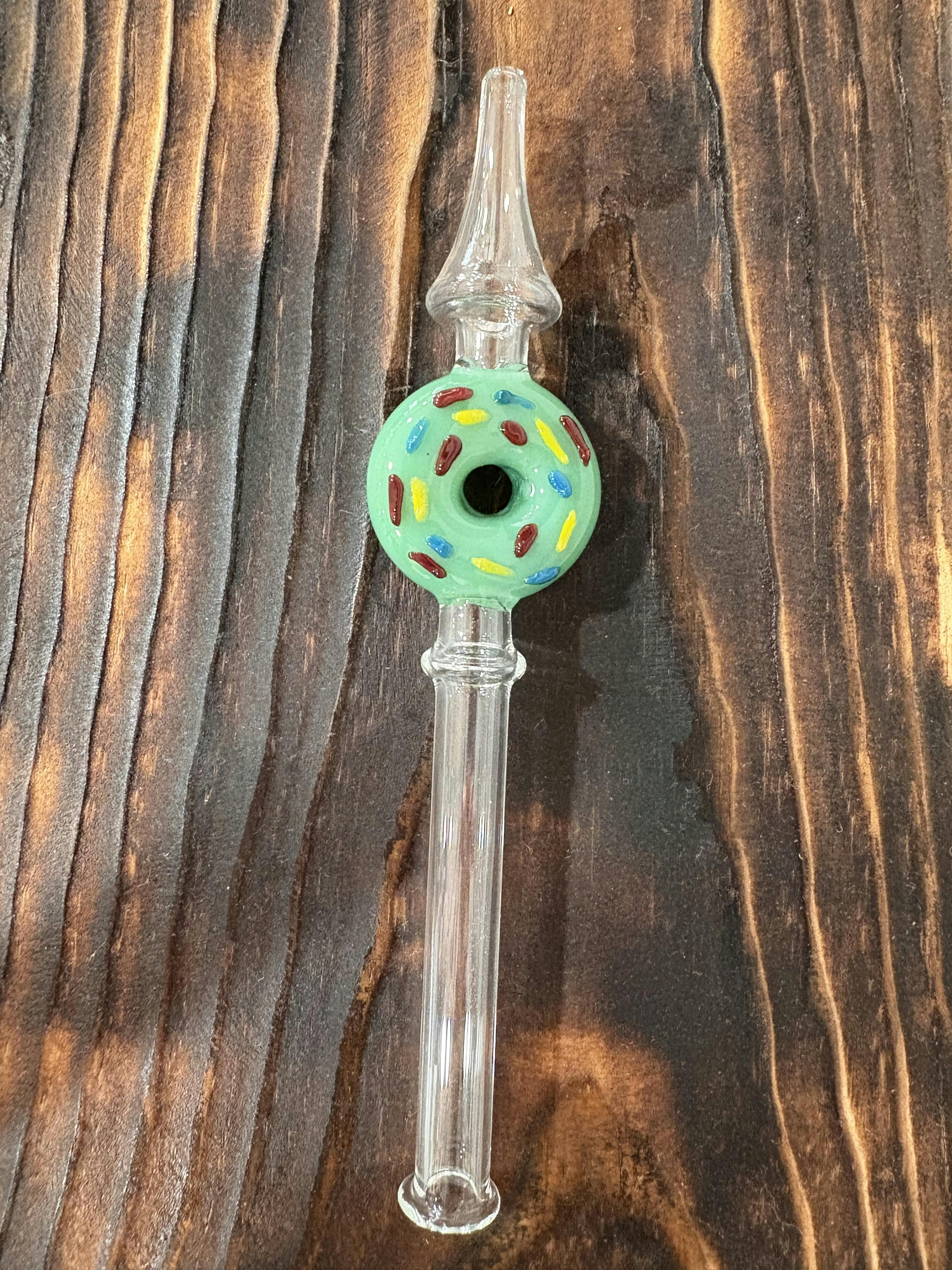 Glass Donut Nectar Collector Green