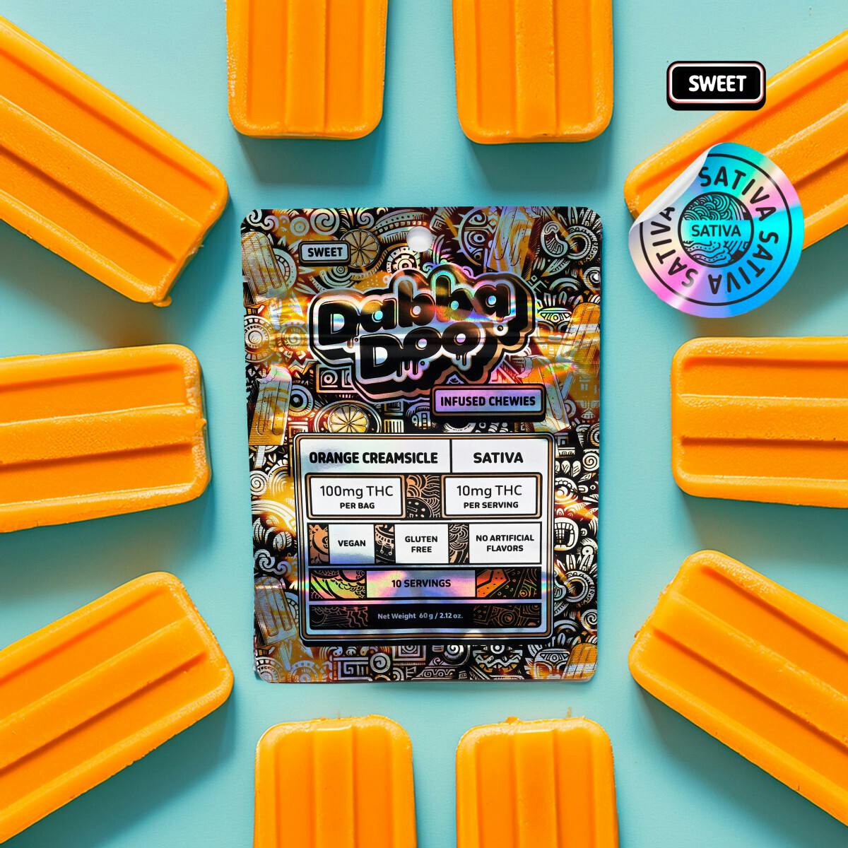 Gummy - Orange Creamsicle - Sativa - 100mg - Dabba Doo