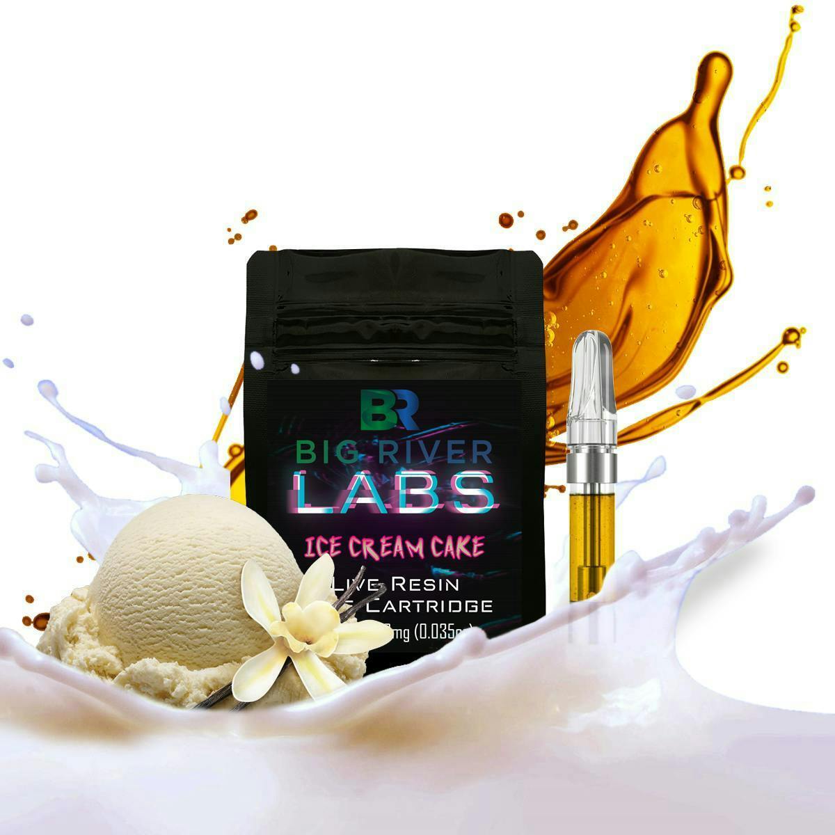 Live Resin Liquid Diamonds 1g Vape Cart - ICE CREAM CAKE by Big River Cannabis Company