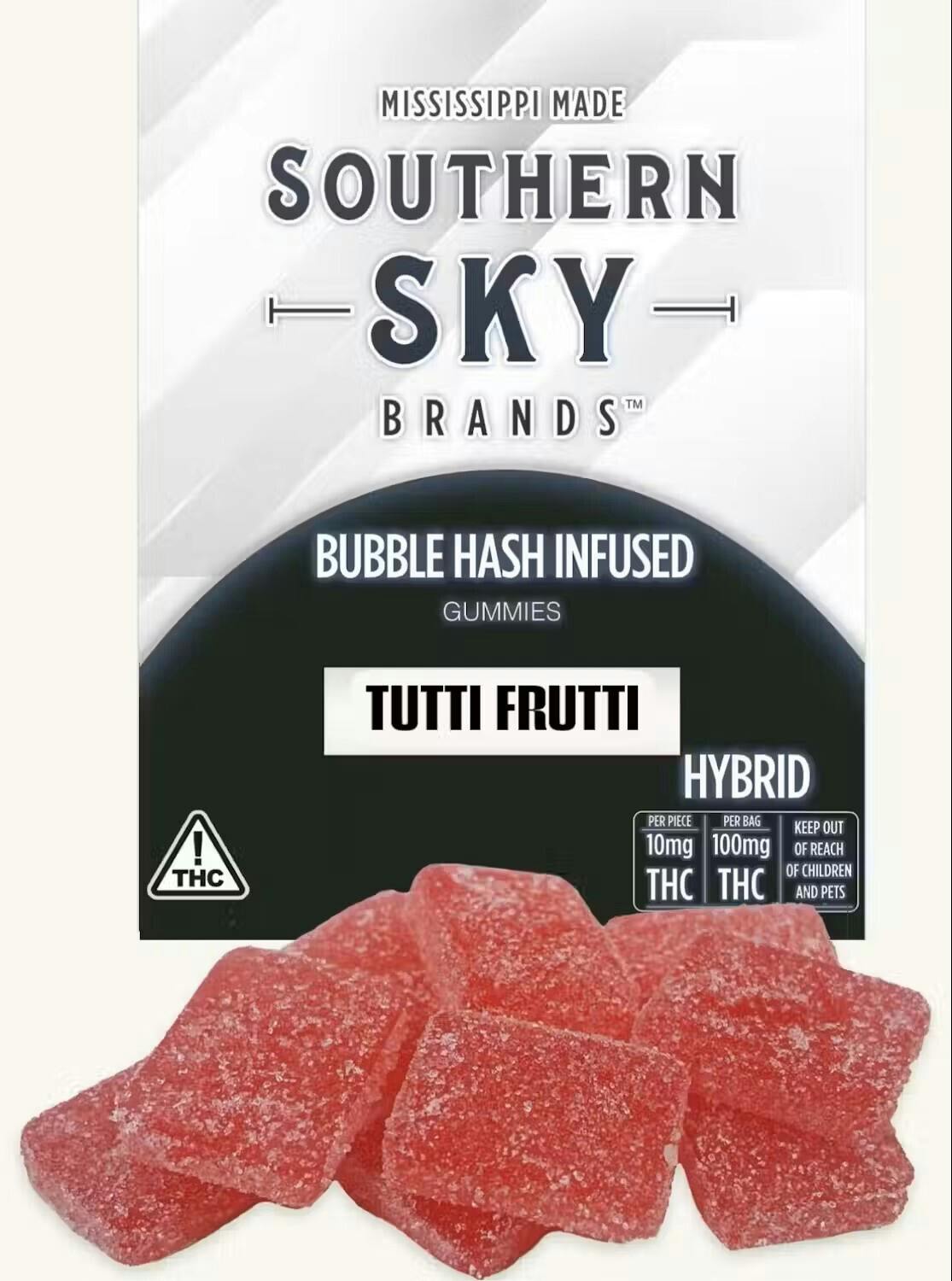 Tutti Frutti Bubble Hash Gummies | 100mg | 10ct | 10mg/ea by Southern Sky Brands