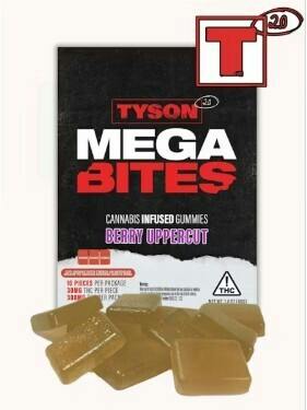 Tyson 2.0 | Mega Bites | Berry Uppercut Gummies | 300mg | 10ct | 30mg/ea by Tyson 2.0