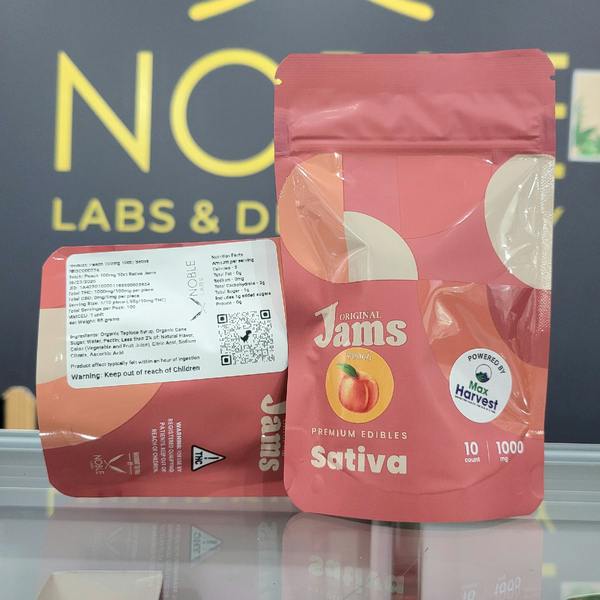 Noble Labs - Jams 100mg/ 10pk Sativa Gummies | Peach by Noble Labs