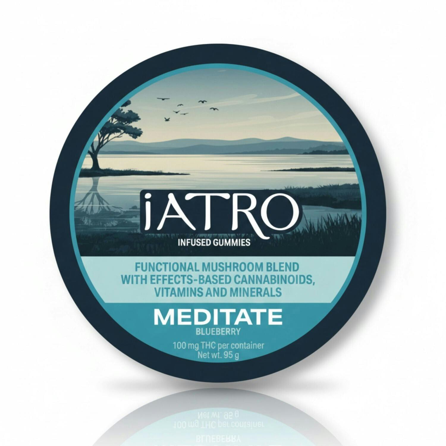 iATRO | 100mg | Meditate Blueberry | Mushroom Blend Gummies | 20pk at DABBS Cannabis Dispensary
