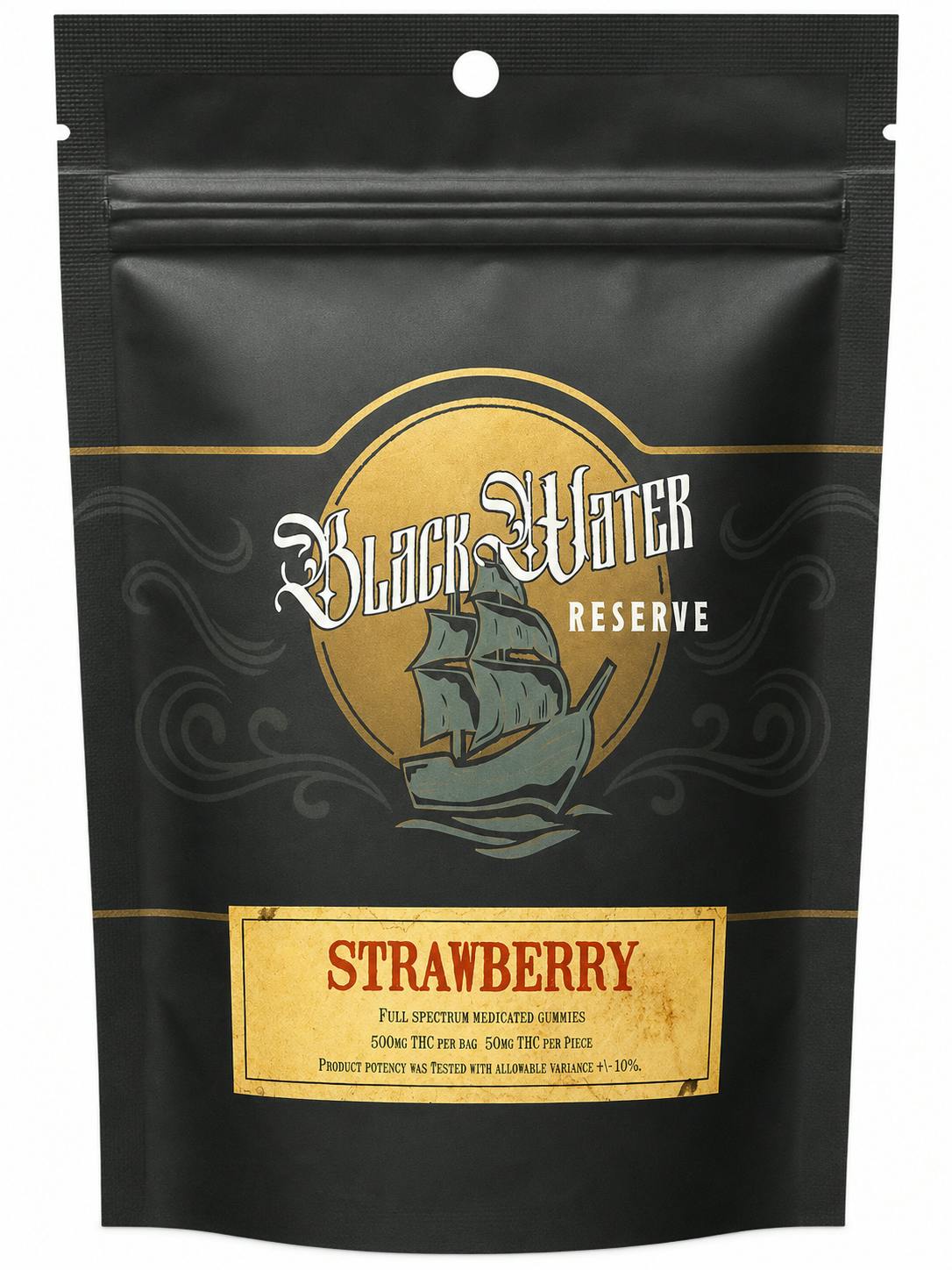 Black Water Reserve | 500mg | Strawberry | Gummies | 10pk