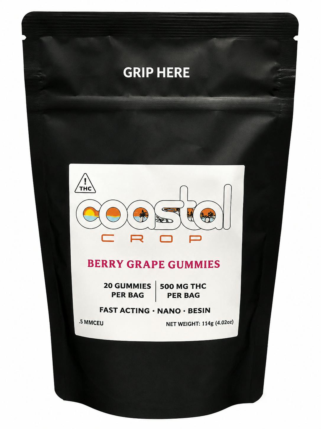 Coastal Crop | 500mg | Berry Grape | 20pk
