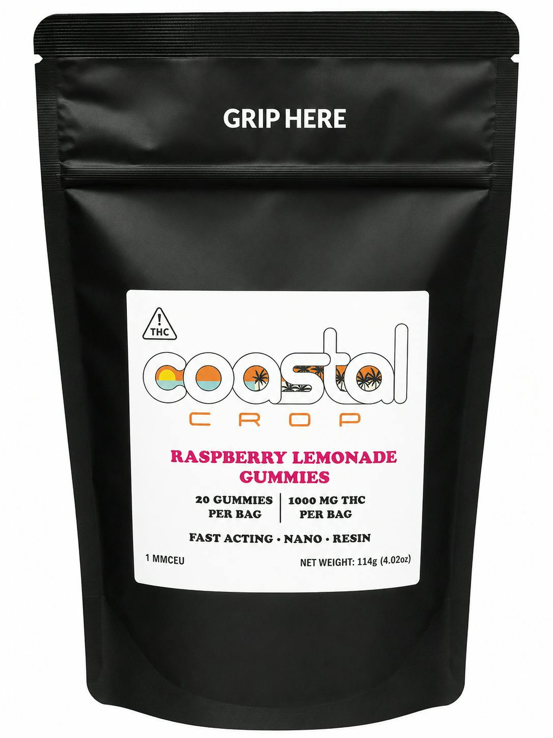 Coastal Crop | 1000mg | Raspberry Lemonade | Nano Resin Gummies