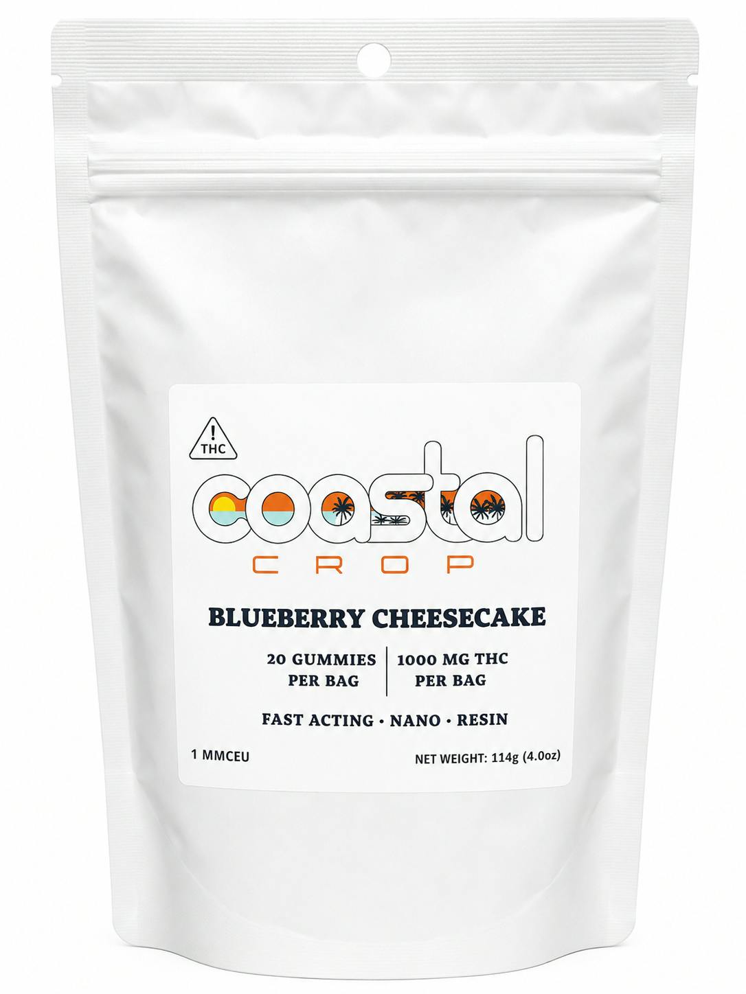 Coastal Crop | 1000mg | Blueberry Cheesecake | Nano Resin Gummies