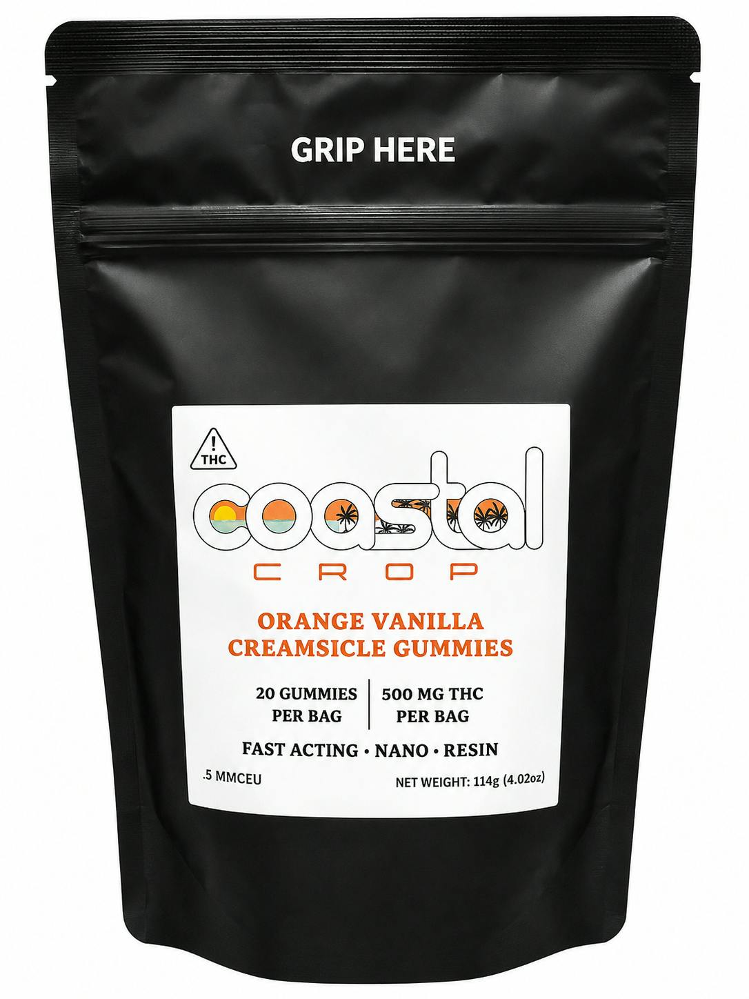 Coastal Crop | 500mg | Orange Vanilla Creamsicle | Nano Resin Gummies