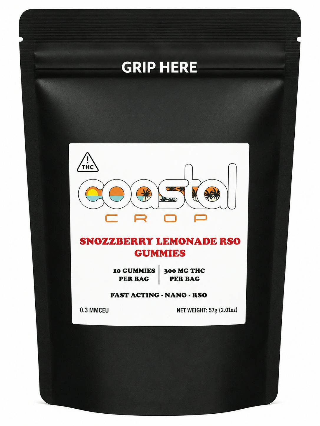Coastal Crop | 300mg | Snozzberry Lemonade | RSO | 10pk