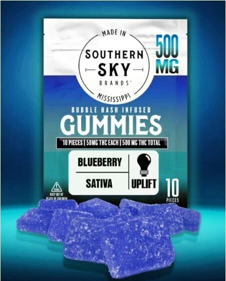 Southern Sky | 500mg | Blueberry | Bubble Hash Gummies | 10pk