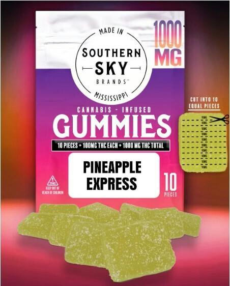 Southern Sky Brands | 1000mg | Pineapple Express Gummy | Distillate Gummies