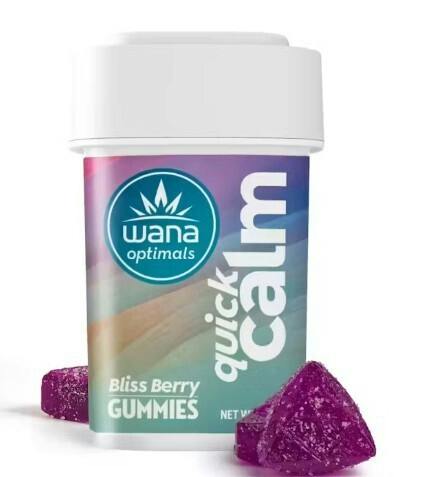 Wana Optimals Quick Calm Bliss Berry 1mg THC:10mg CBD:10mg CBG Gummies by Wana Edibles