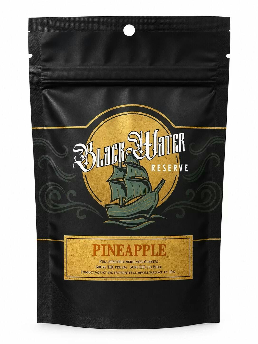 Black Water Reserve | 500mg | Pineapple | Gummies | 10pk