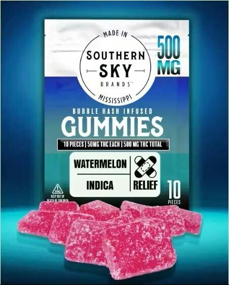 Southern Sky Brands | 500mg | Watermelon | Bubble Hash Gummies | Indica