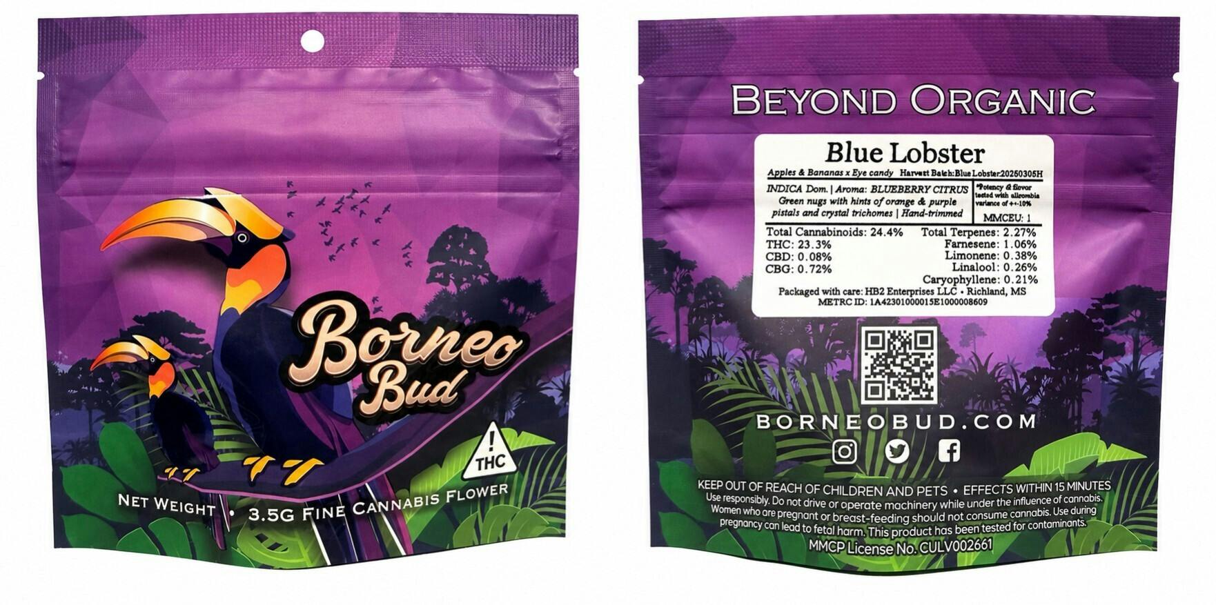 Borneo Bud | 3.5g | Blue Lobster cannabis product