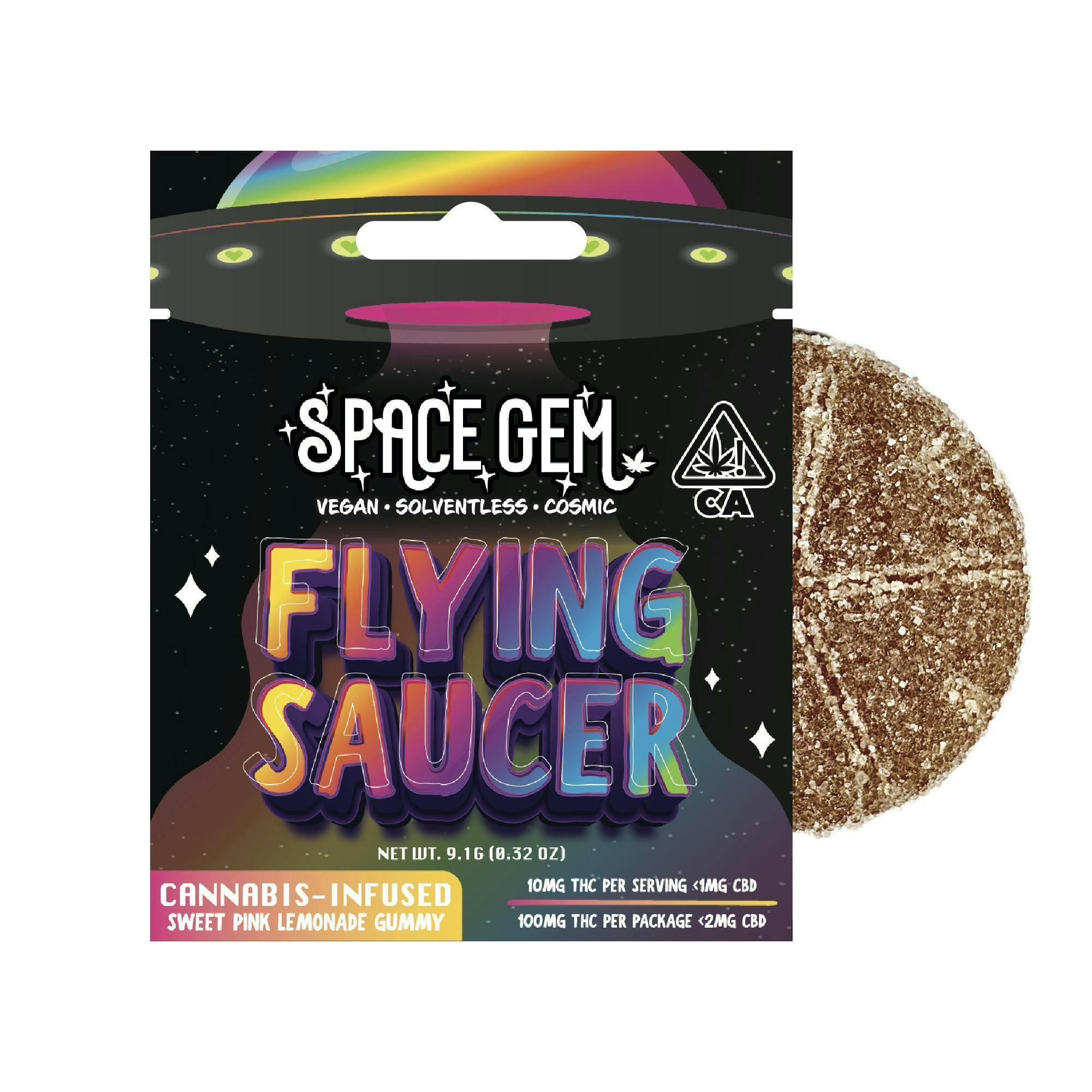 Flying Saucer - Sweet Pink Lemonade - 100mg THC by Space Gem