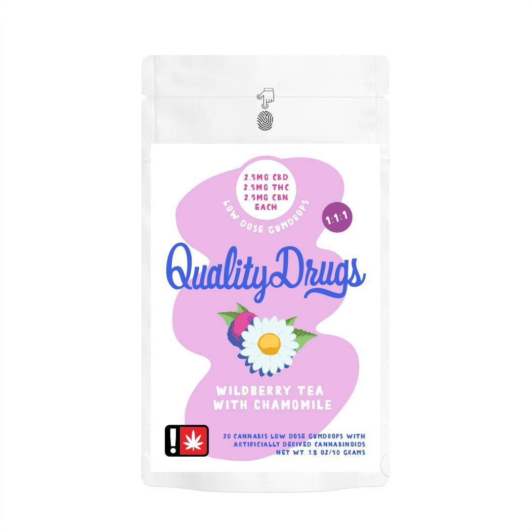 Quality Drugs - Gumdrops - 20pk - CBN:CBD:THC Wildberry Tea w/ Chamomile - 100mg