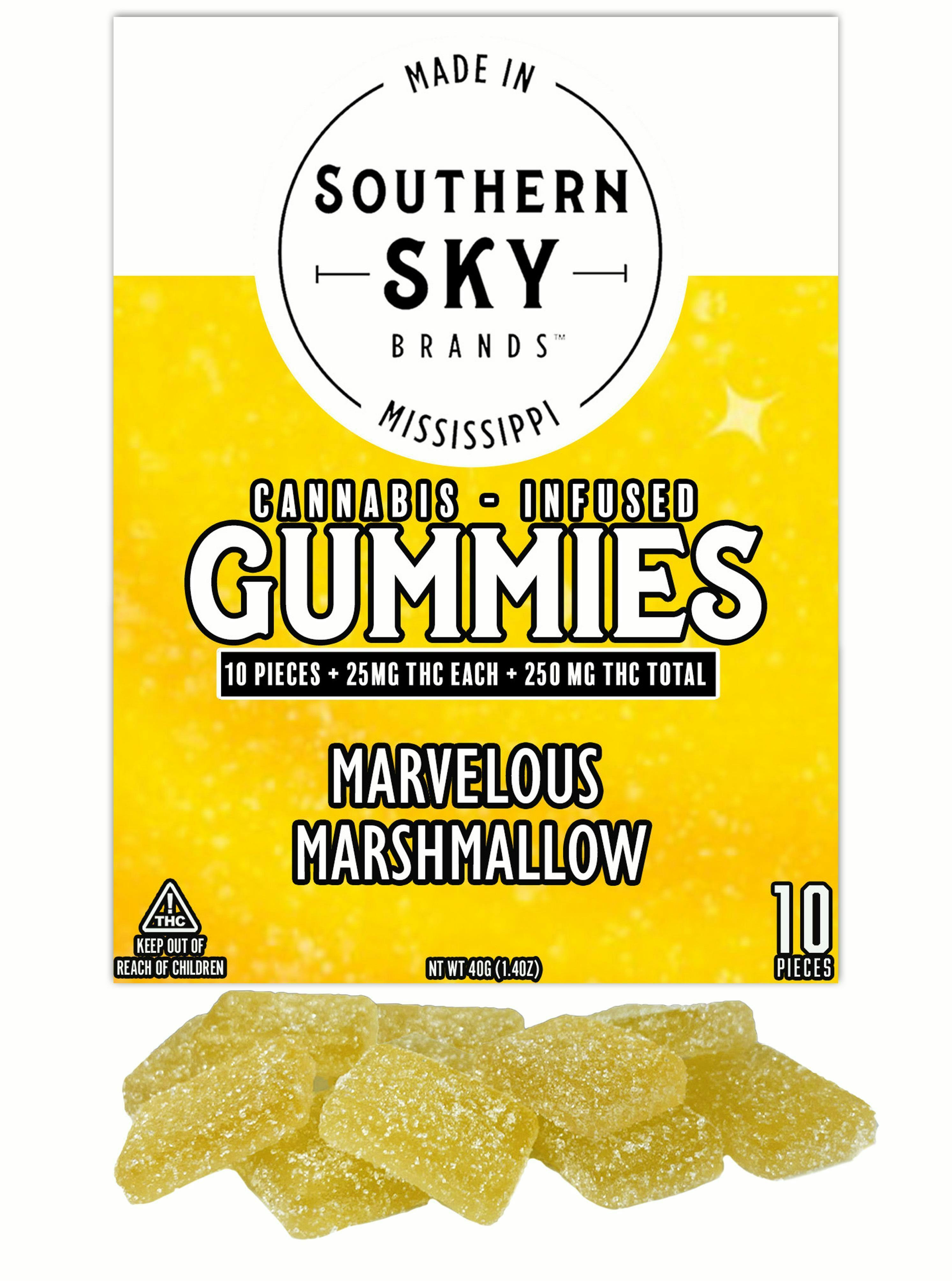 Southern Sky | Marvelous Marshmallow Gummies | 250mg | 10ct | 25mg/ea by Southern Sky Brands