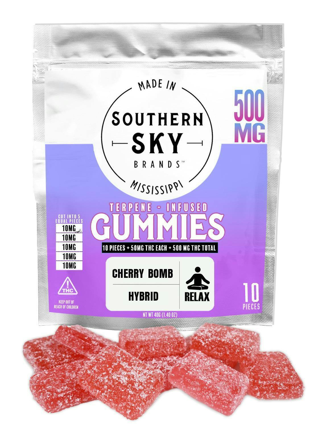 Southern Sky | Cherry Bomb Gummies | 500mg | 10ct | 50mg/ea by Southern Sky Brands