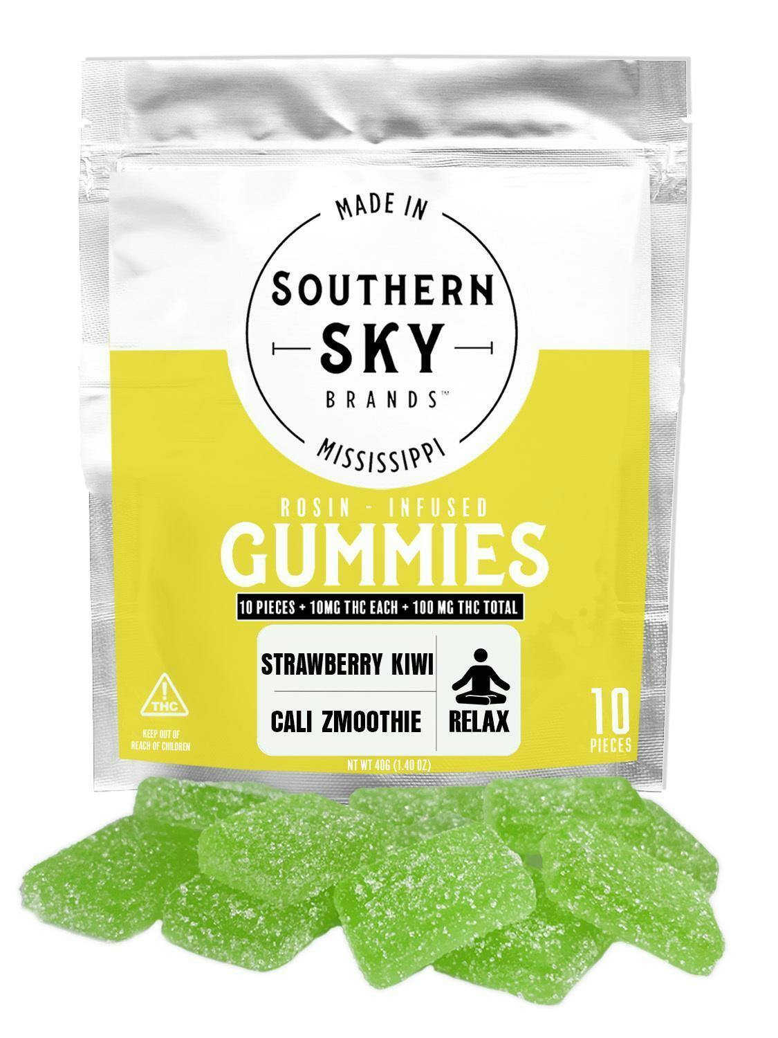 Southern Sky Brands | Strawberry Kiwi Cali Zmoothie | 100mg | 10ct by Southern Sky Brands