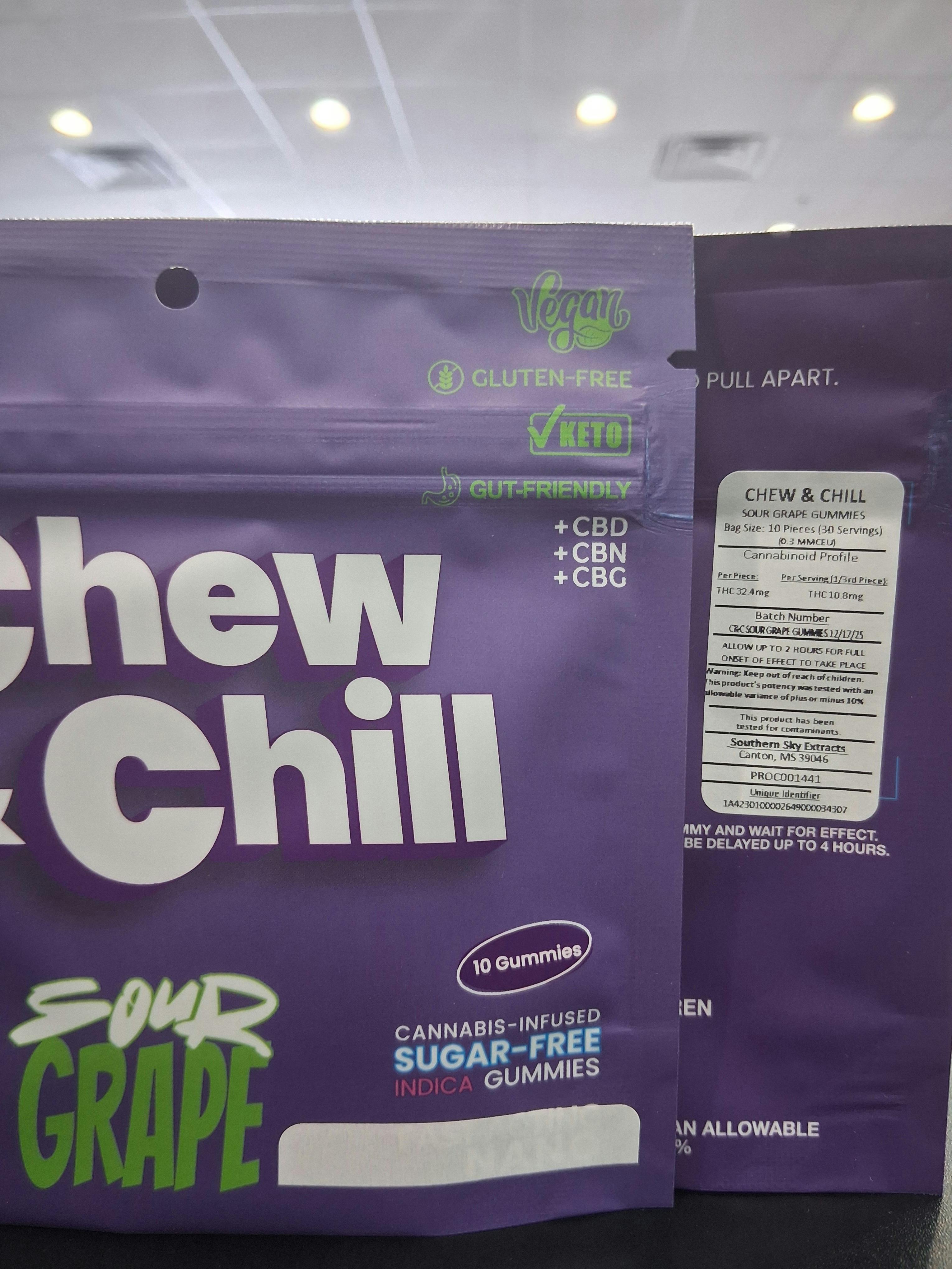 Chew & Chill | 300mg | Sour Grape | 10pk cannabis product