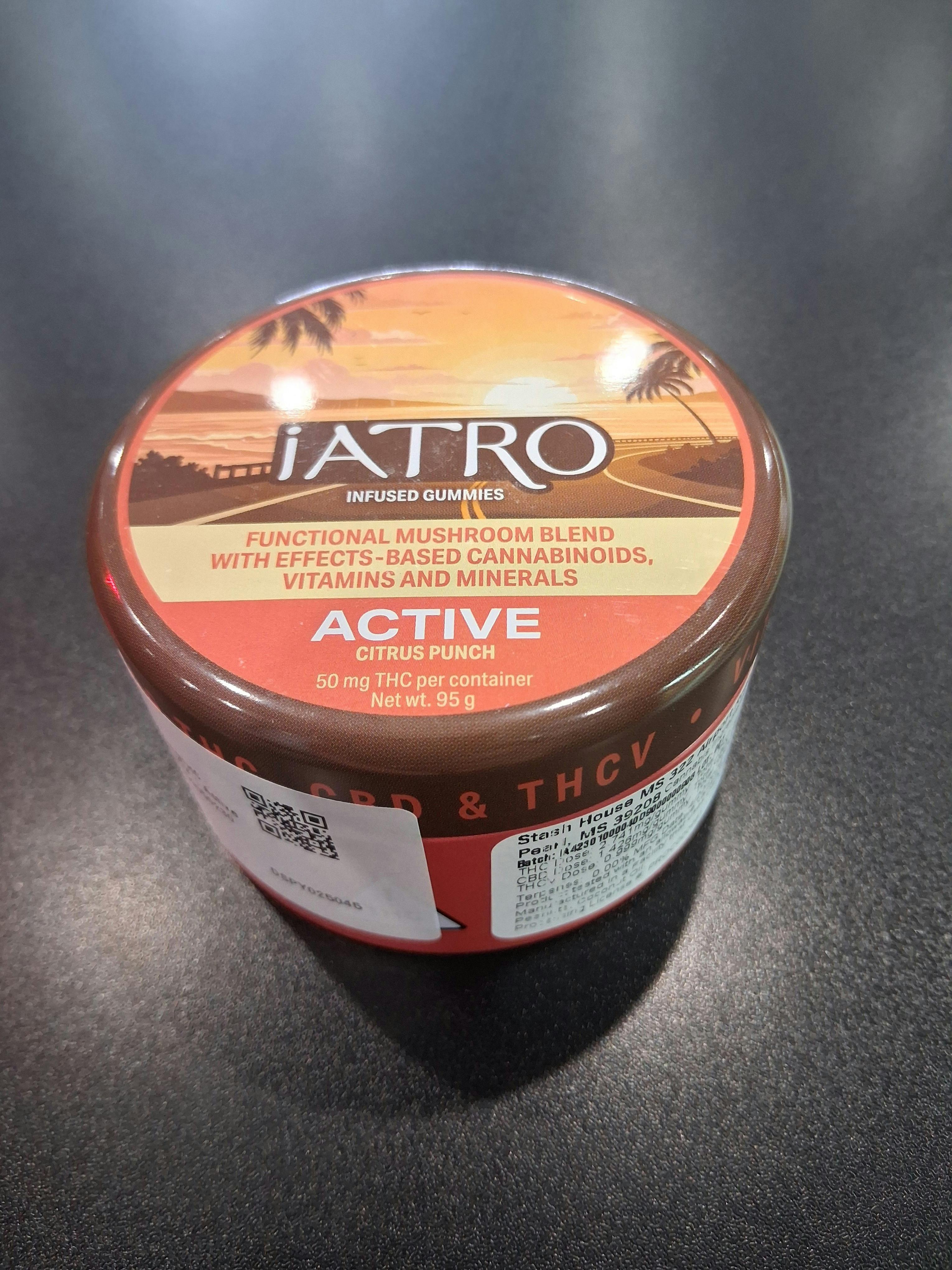 iATRO | 50mg | Active Citrus Punch | Mushroom Blend Gummies | 20pk