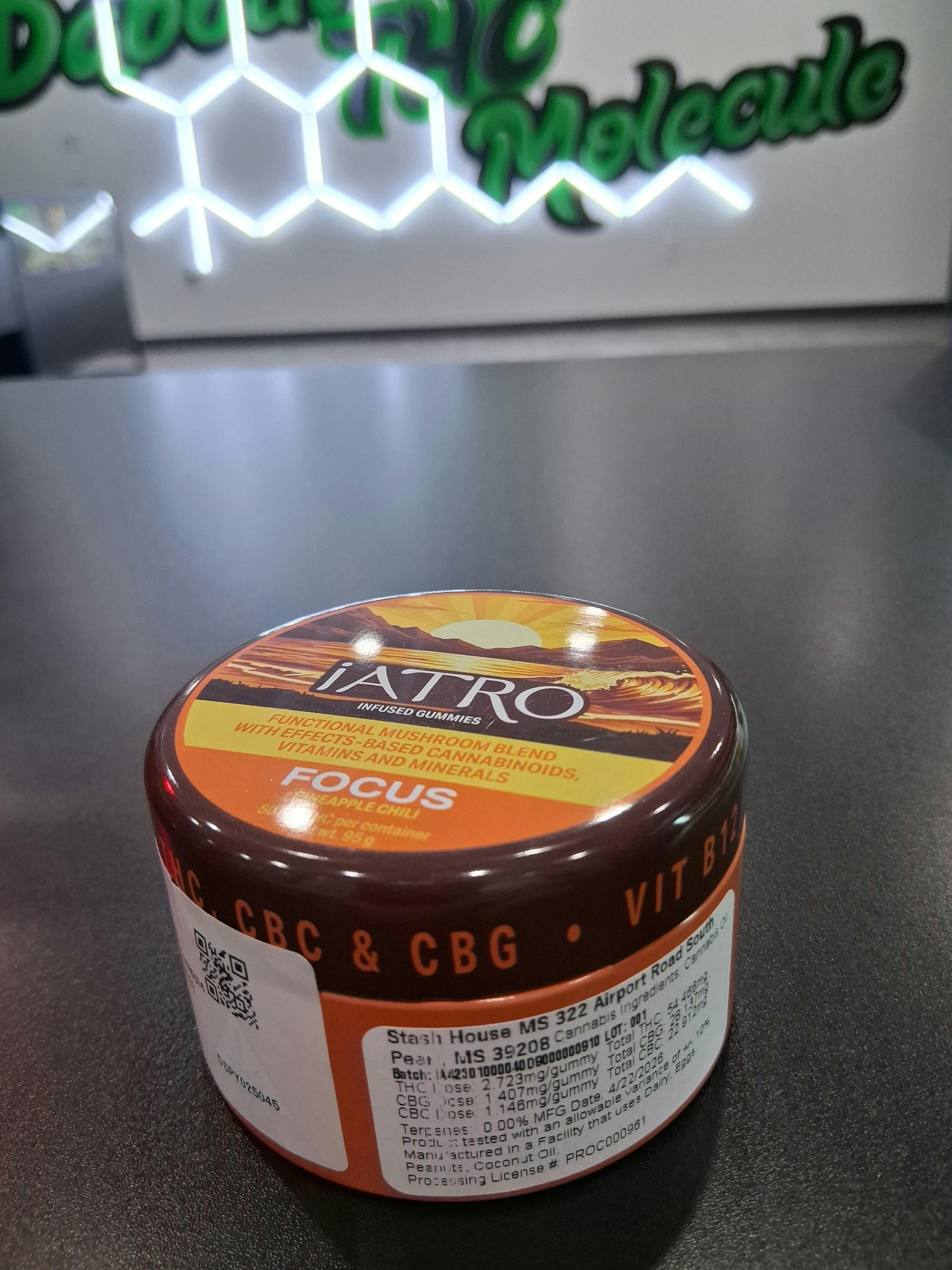iATRO | 50mg | Focus Pineapple Chili | Mushroom Blend Gummies | 20pk