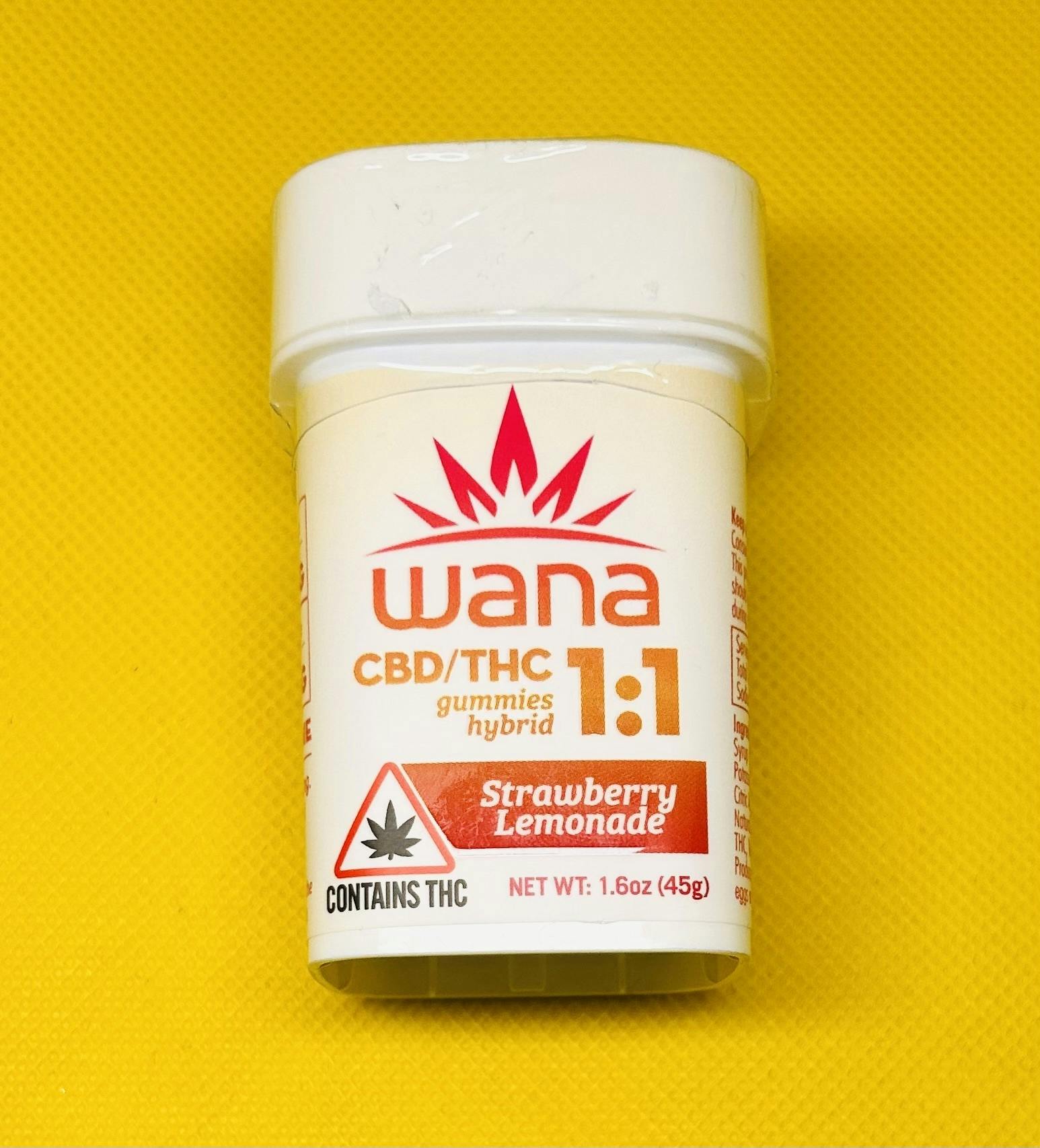 Wana | 100mg | Strawberry Lemonade | 1:1 Gummies | 10pk cannabis product