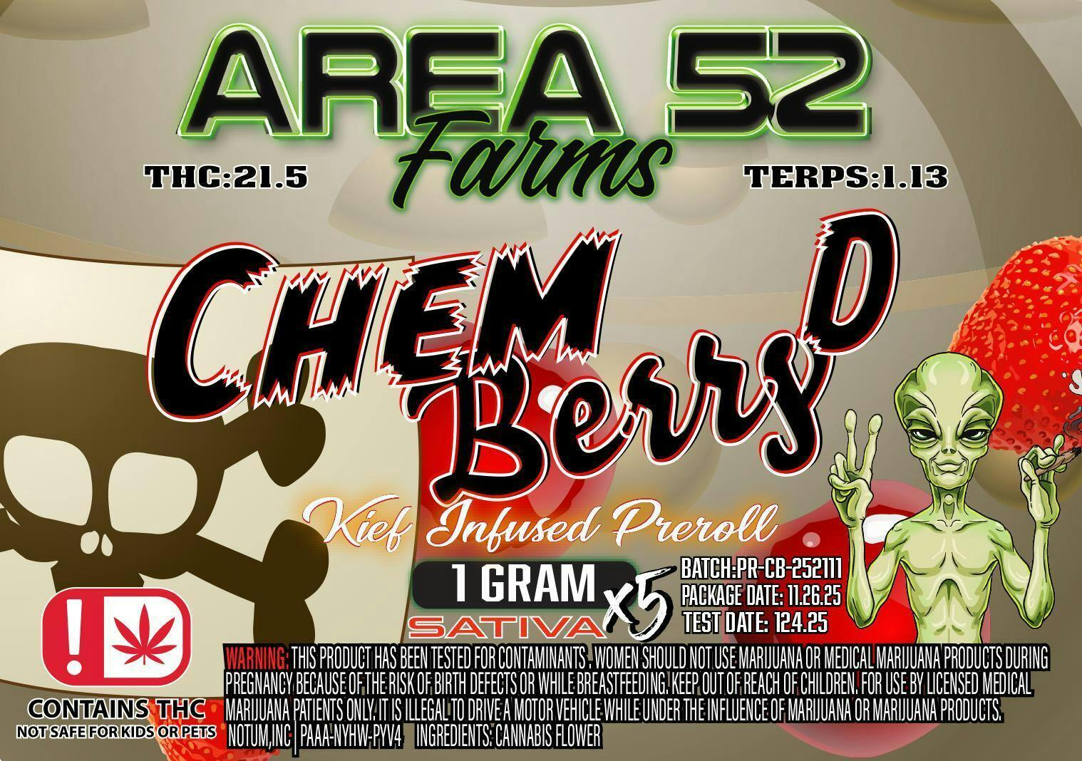 Chem Berry D | Infused Joints | 1g each | 5pk