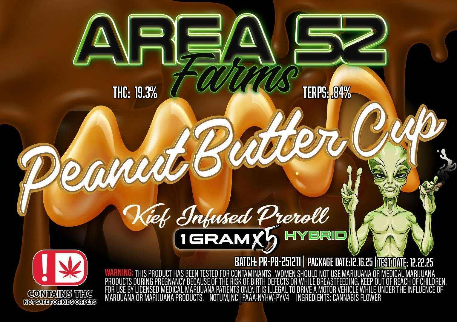 Peanut Butter Cup | Infused Joints | 1g each | 5pk