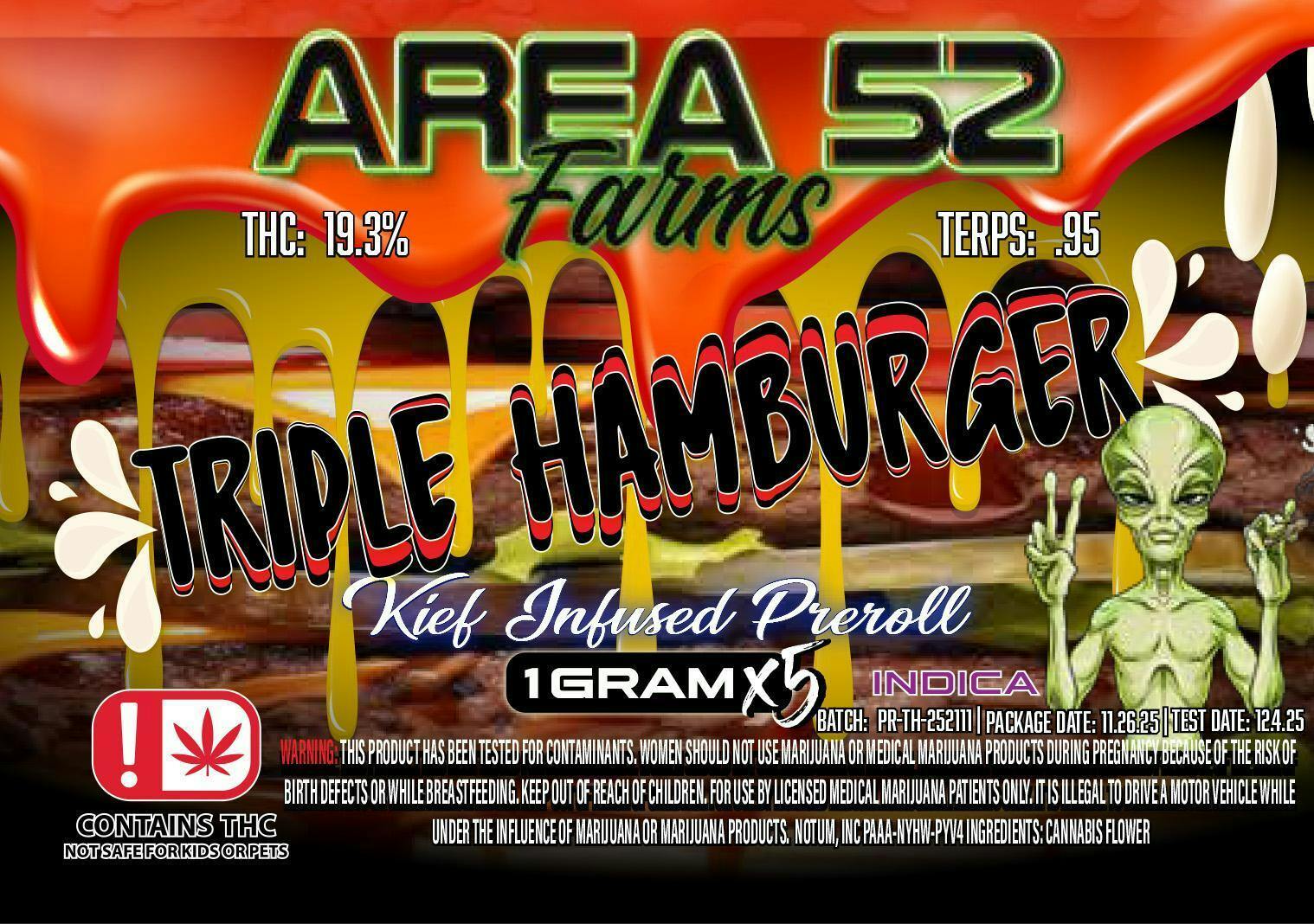 Triple Hamburger | Infused Joints | 1g each | 5pk