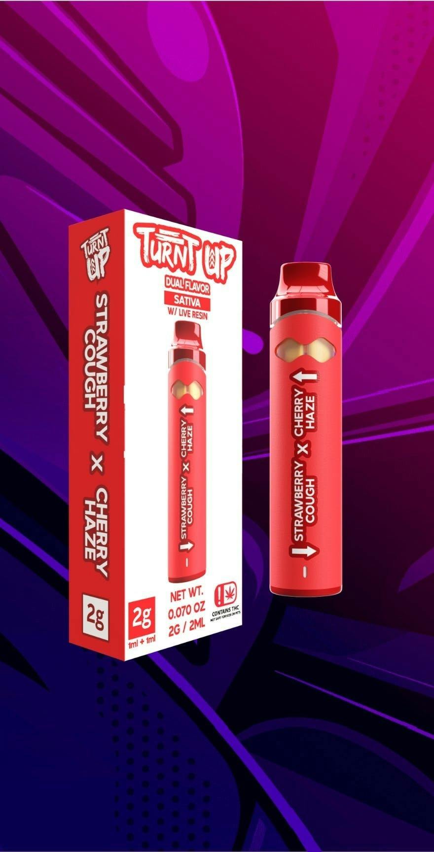Turnt Up | Strawberry Cough x Cherry Haze | Disposable 2G by Turnt Up