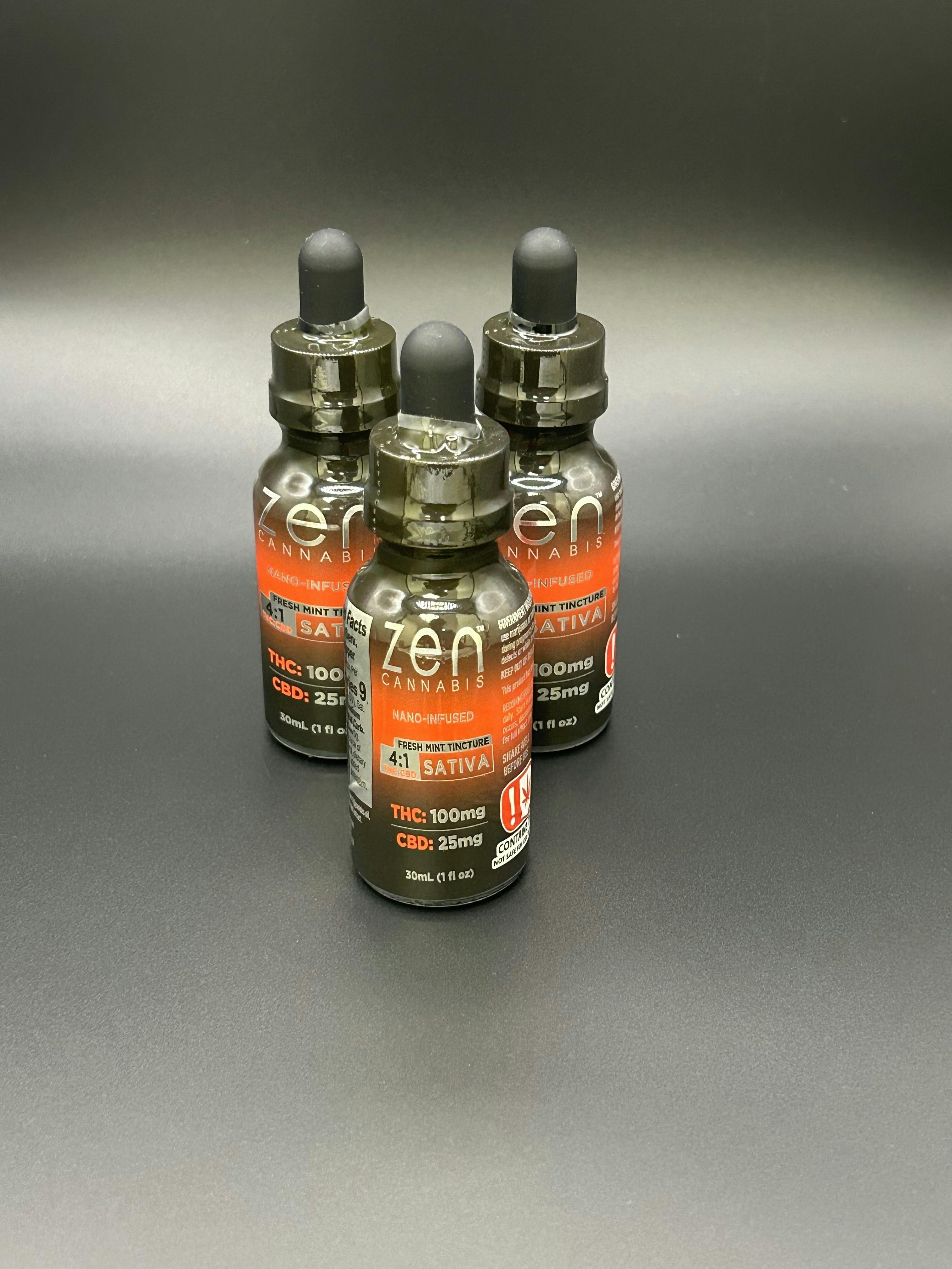 Zen | Fresh Mint | THC: 100MG TERPS: 25MG | Tincture (Tax Included)