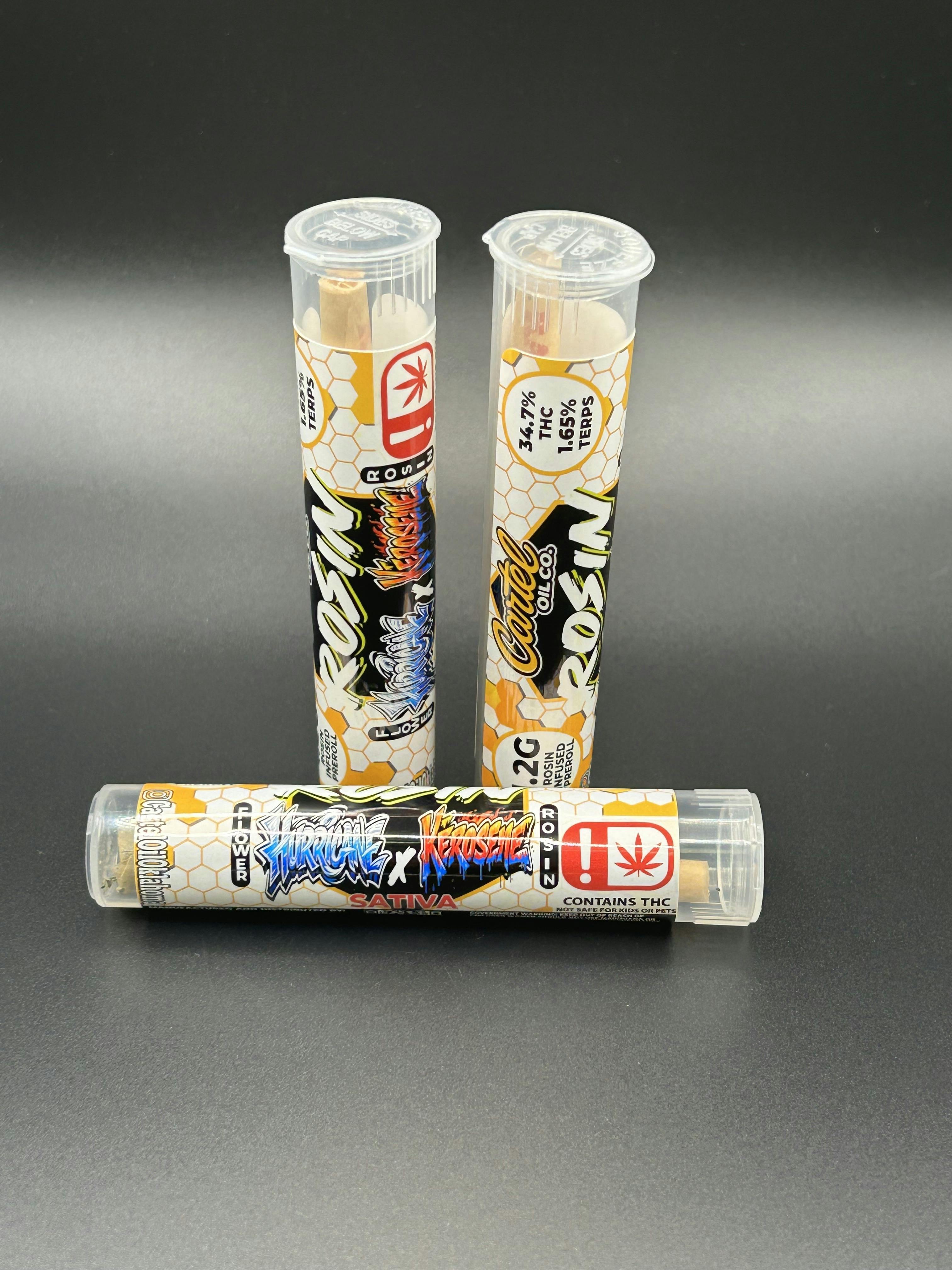 Cartel | Hurricane x Kerosine | THC: 34.7% TERPS: 1.65% | 1.2 Rosin Infused (Tax Included)