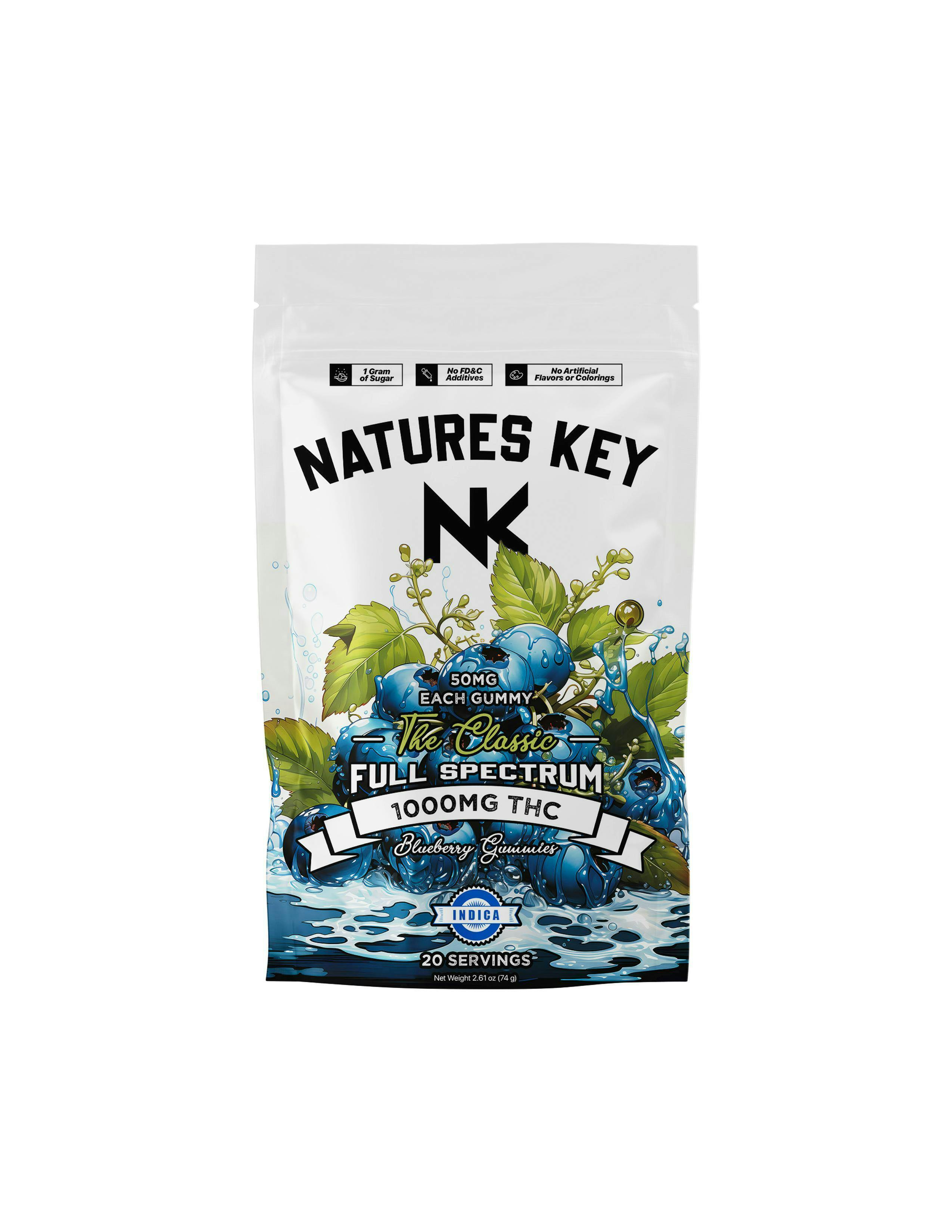 Nature's Key | Blueberry | 1000mg | Indica Gummies