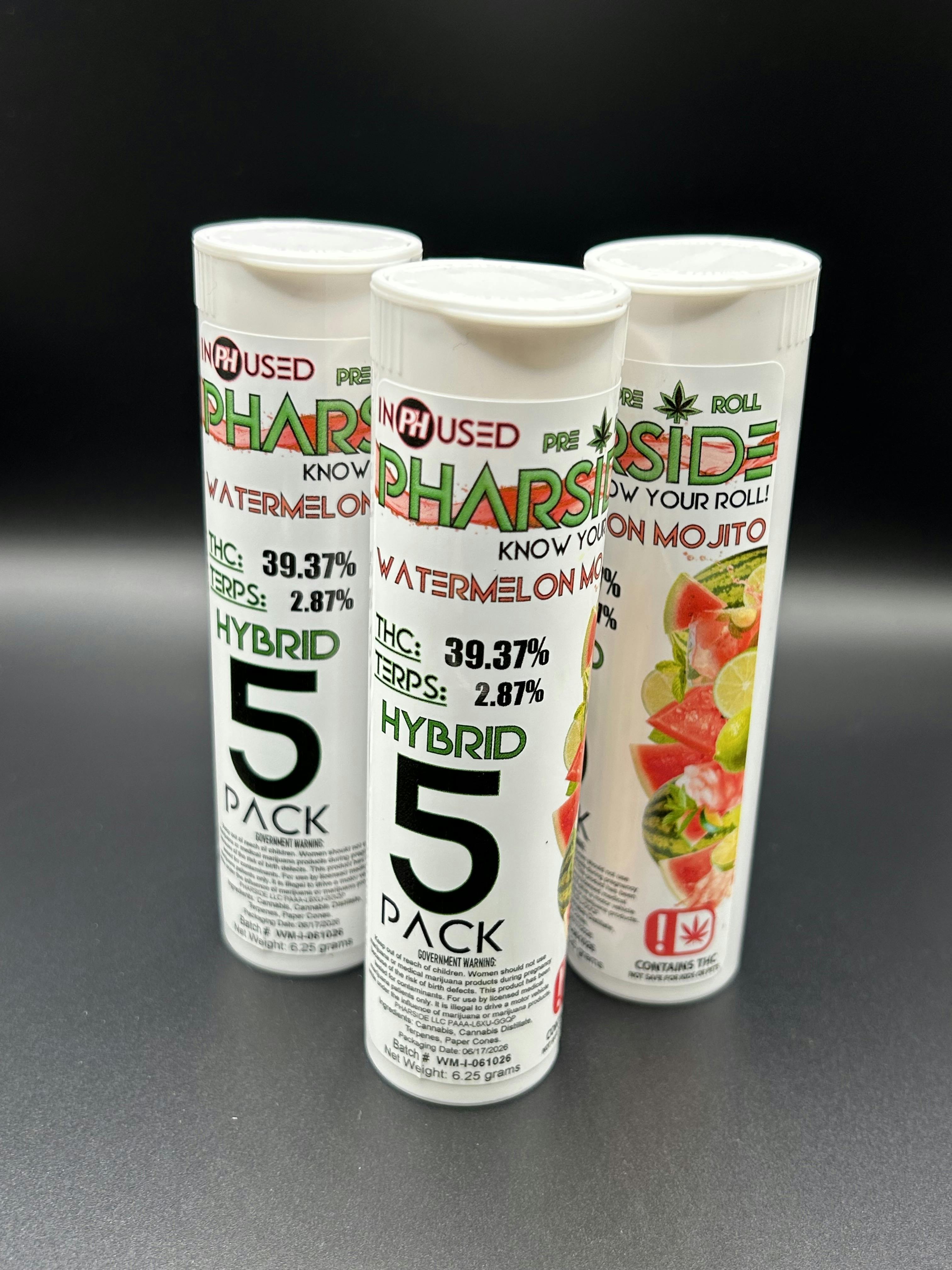 Pharside - Infused Pre-Roll 5 Pack- Watermemlon Mojito 6.25g
