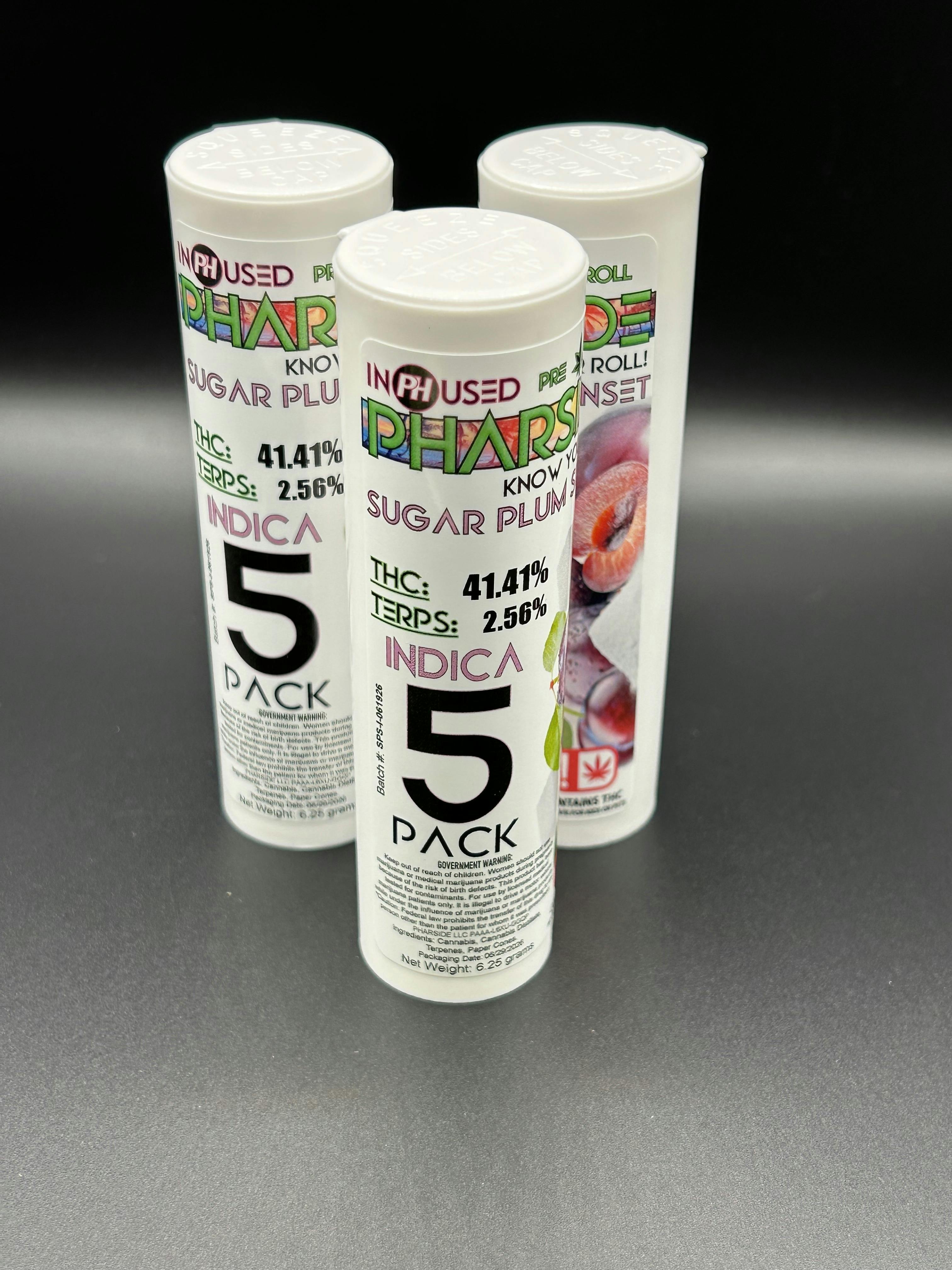 Pharside | Sugar Plum Sunset | THC: 41.41% TERPS: 2.56% | 5Pk Infused Pre-Roll (Tax Included)