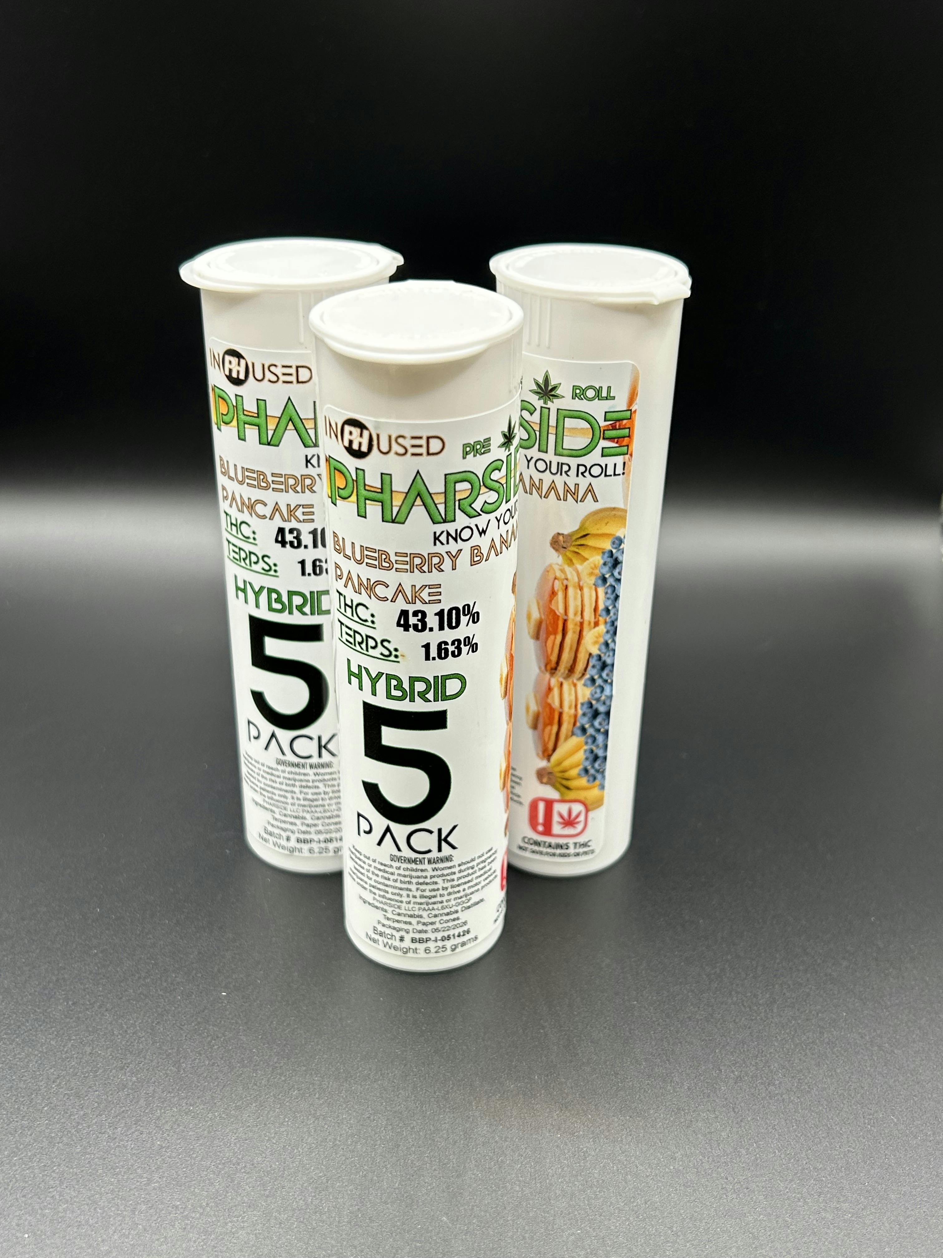 Pharside | Blueberry Banana Pancake | THC: 43.10% TERPS: 1.63% | 5Pk Pre-Roll (Tax Included)