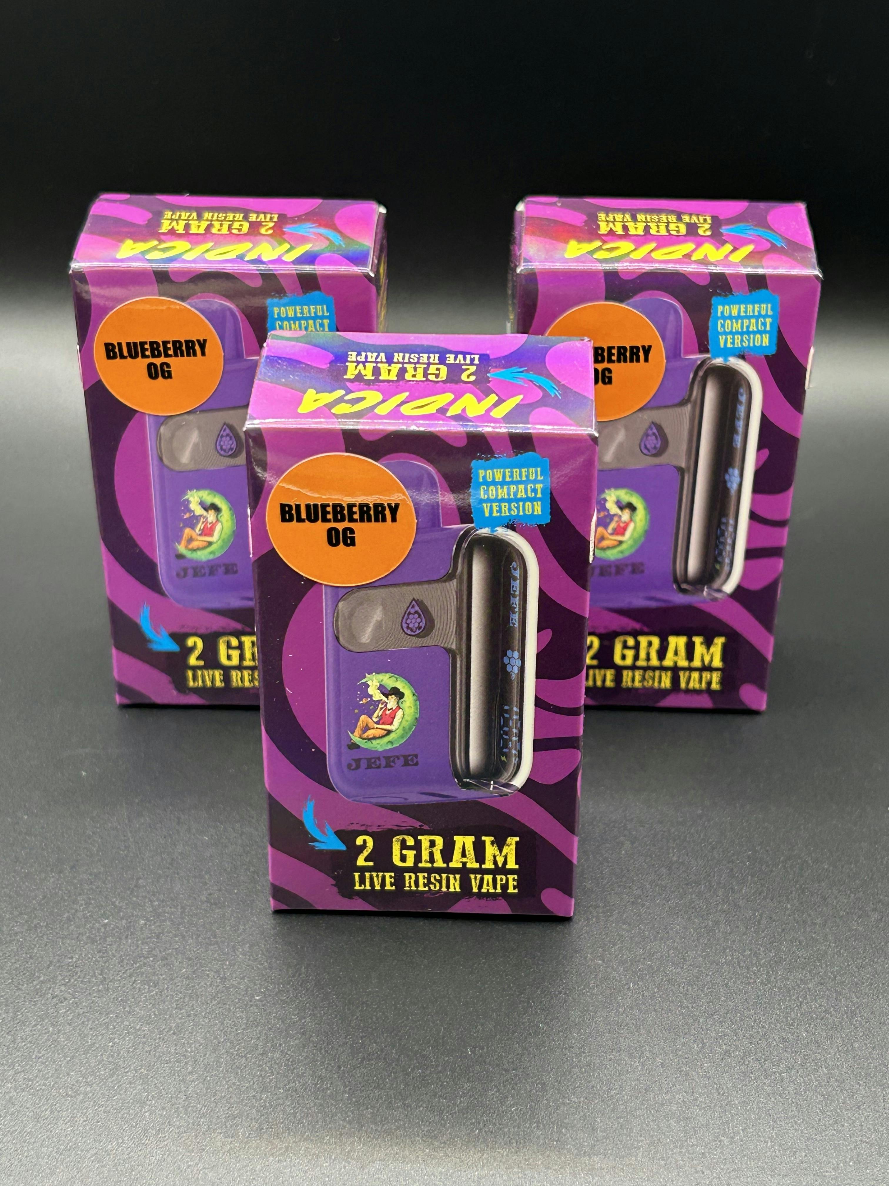 JEFE 2G Live Resin MINI Geek Bar-Style Disposable - Blueberry OG by Noble Nectar