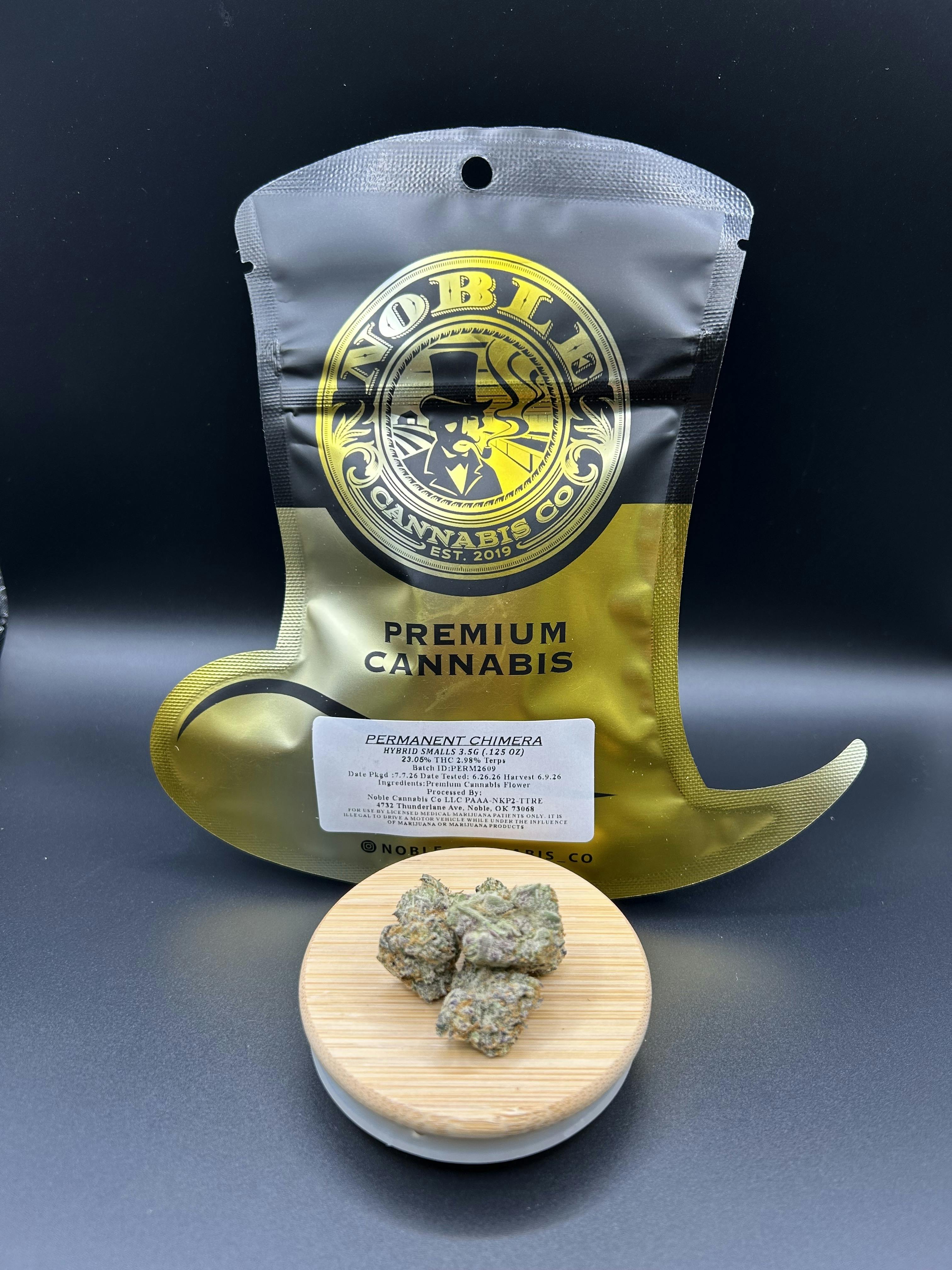 Noble Co. | Permanent Chimera| 3.5G Pre-Pack SMALLS | THC: 23.05% Terps: 2.98% (Tax Included)