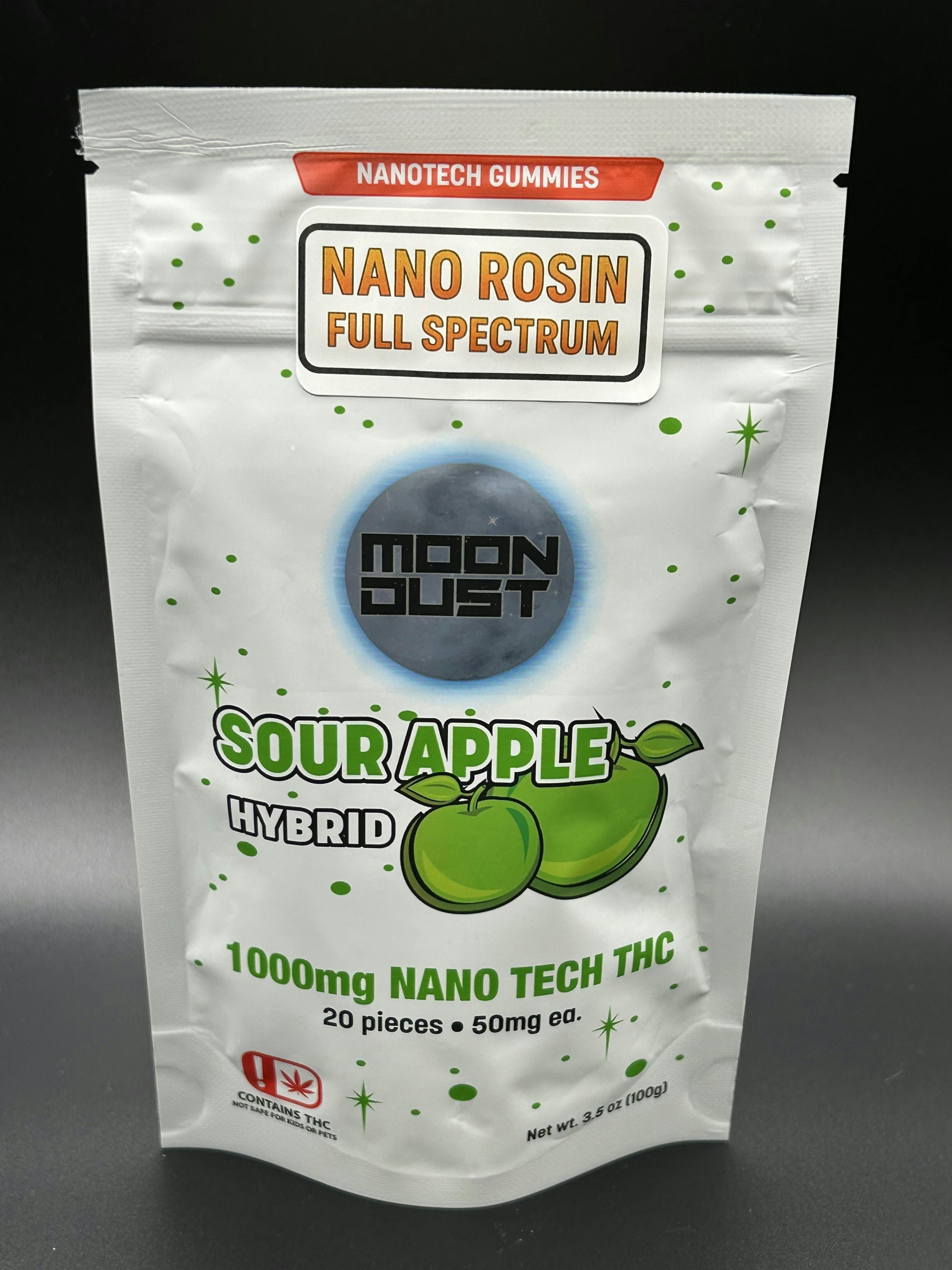 Moon Dust | Sour Apple Nano Rosin Gummies | 1000mg | 20ct | 50mg/ea