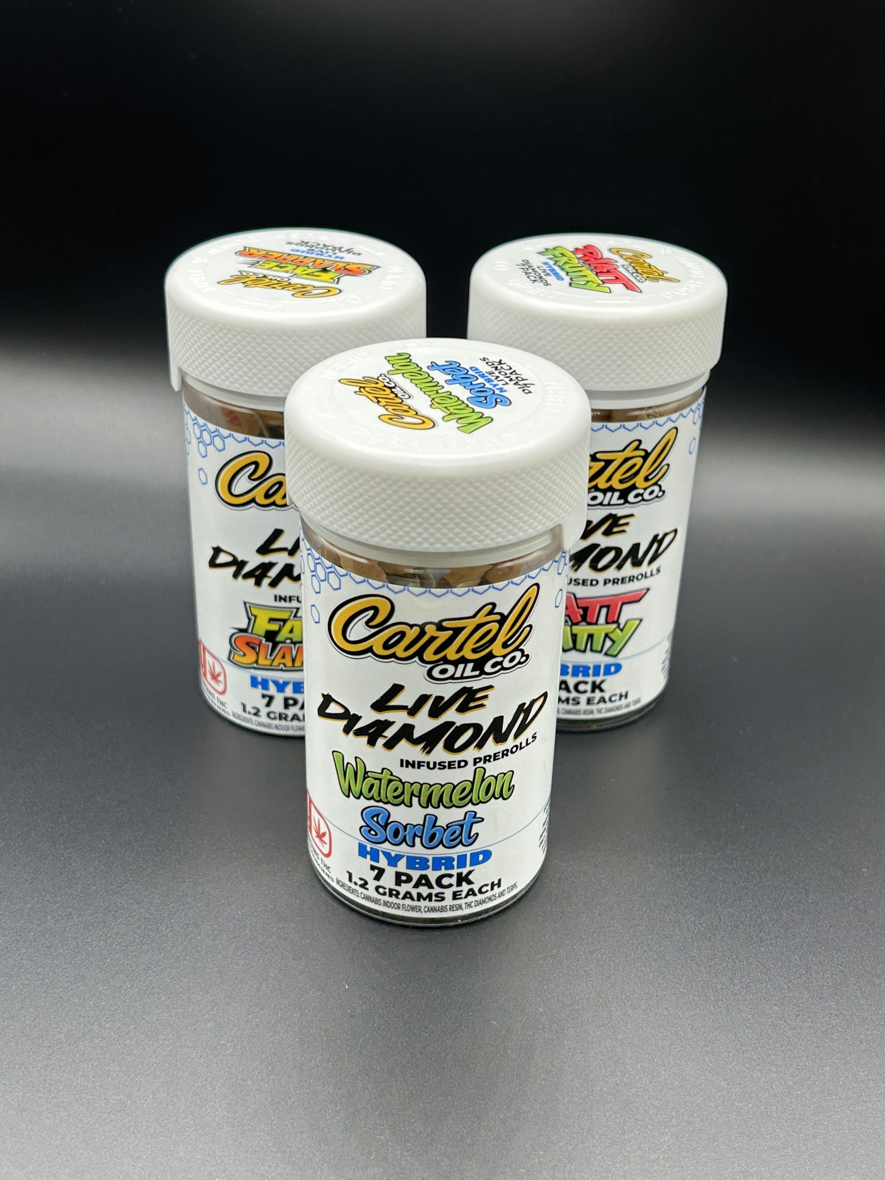 Cartel Oil Co | Watermalon Sorbet | THC: 39.95% TERPS: 2.48% | Live Diamond 7 Pack (Tax Included)
