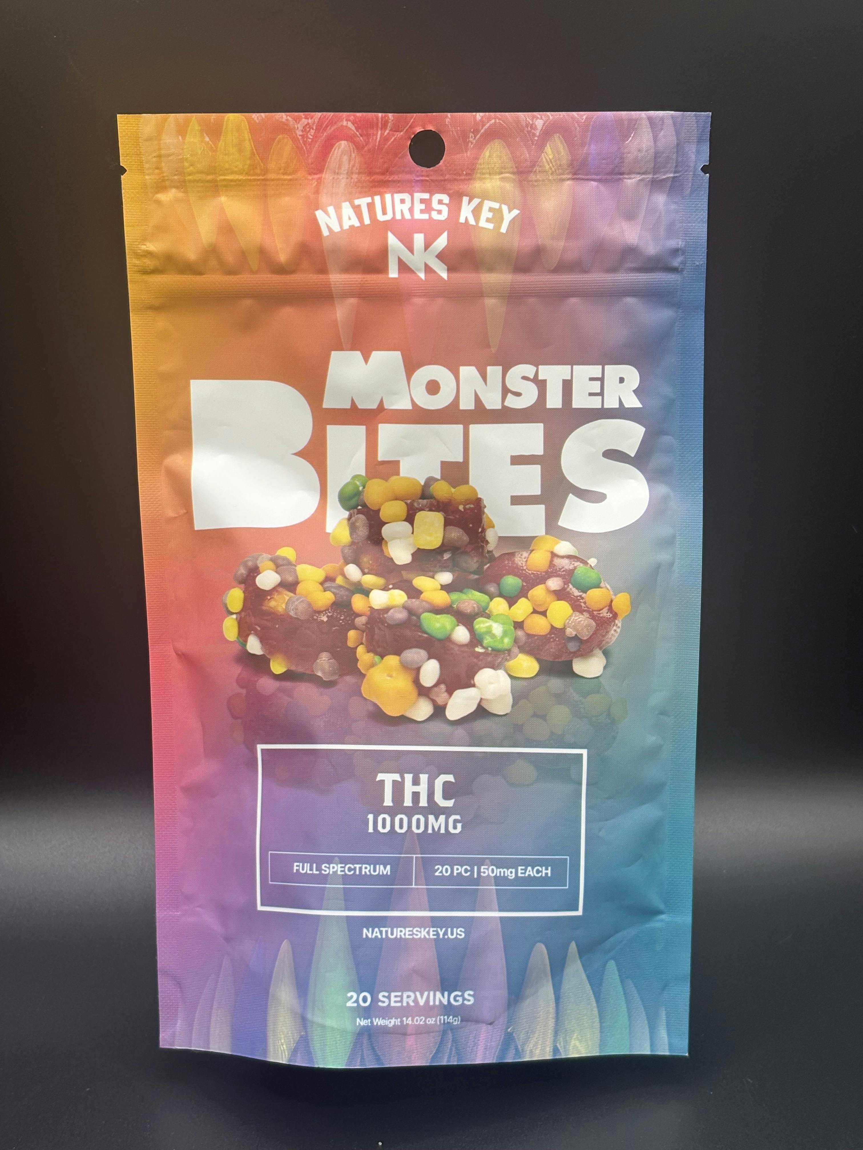 Nature's Key | Monster Bites | 1000mg | Nerd Covered Candy