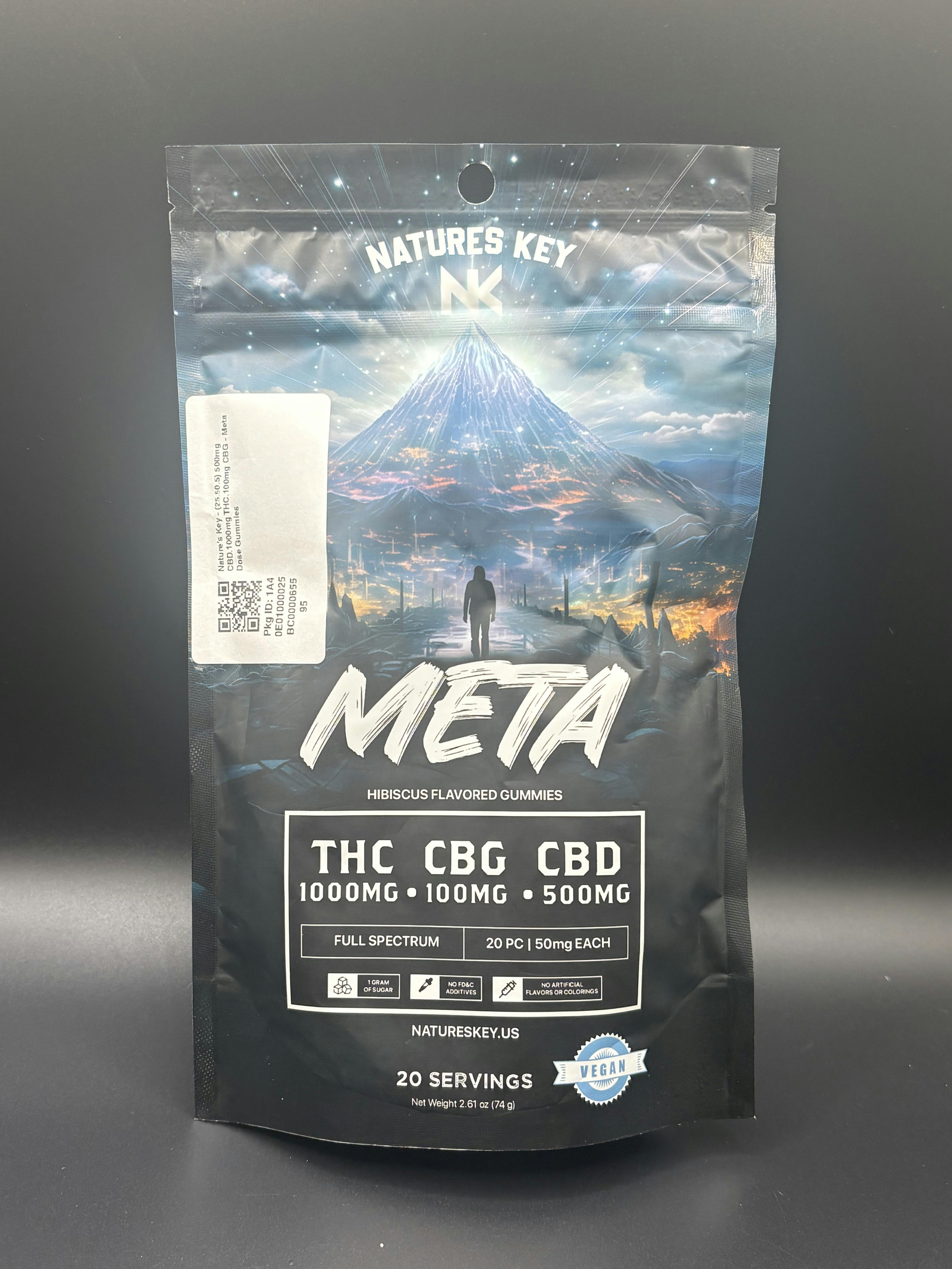 Nature's Key | Meta Dose | 1000MG THC | 500MG CBD | 100MG CBG | Hibiscus |