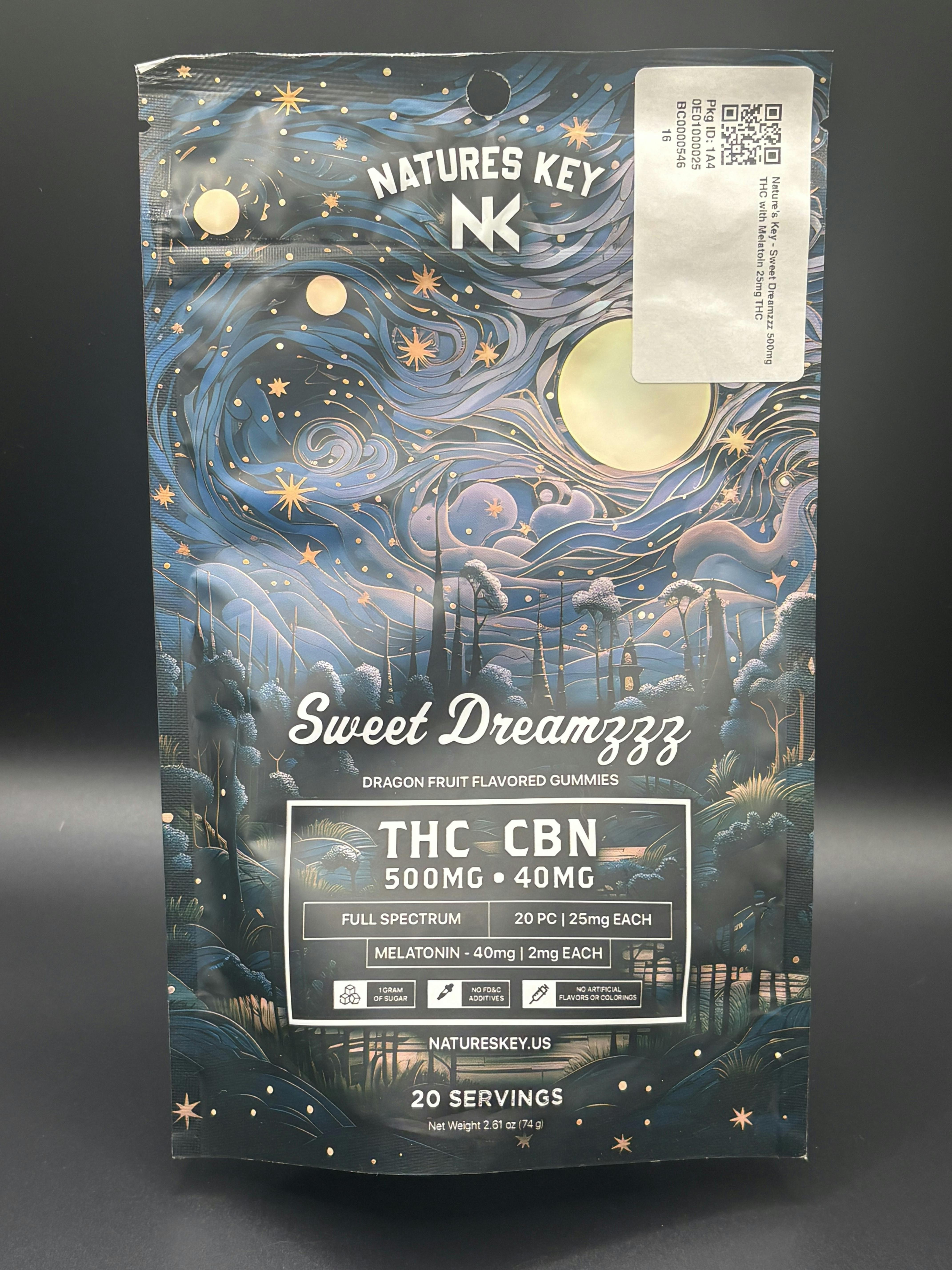 Nature's Key | Sweet Dreamzzz | 500MG THC | 40MG Melatonin | Indica | Dragonfruit