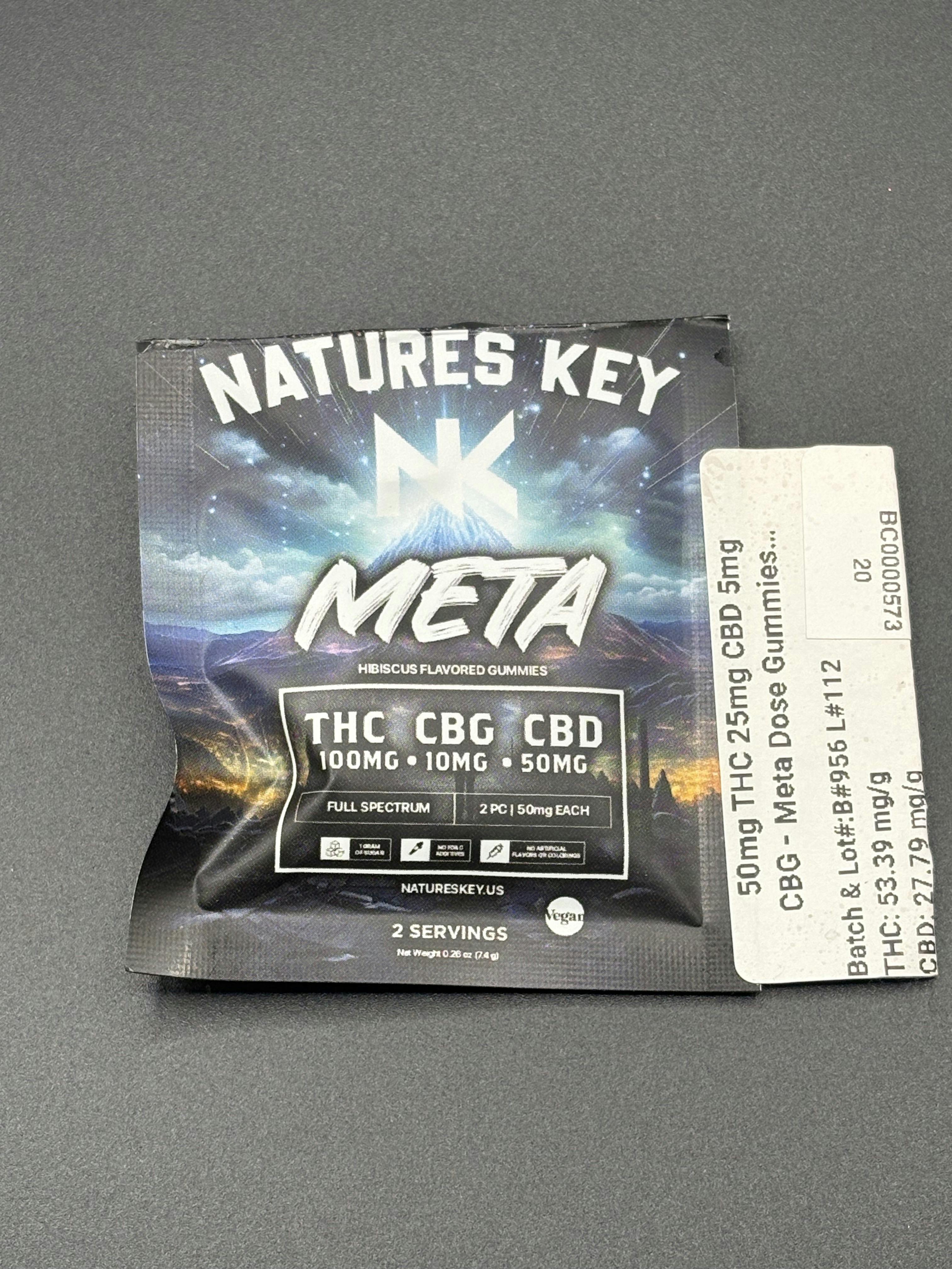 Nature's Key | (25,59,2) Meta Dose 50mg CBD/100mg THC/4mg CBG | Single Serve (Tax Included)