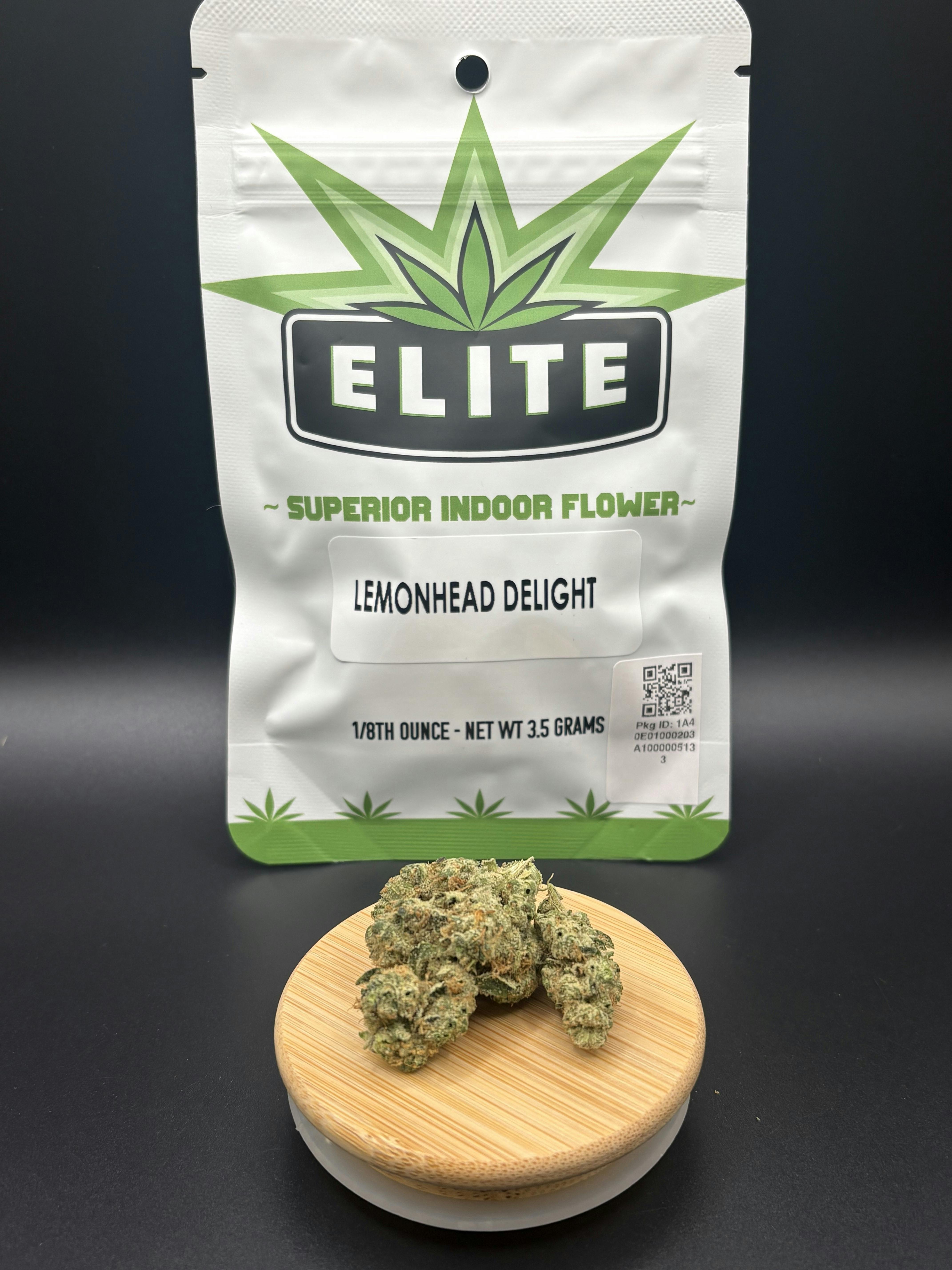 Elite | Lemon Head Delight | THC: 27.75% TERPS: 3.16% | 3.5 Pre-Pack (Tax Included)